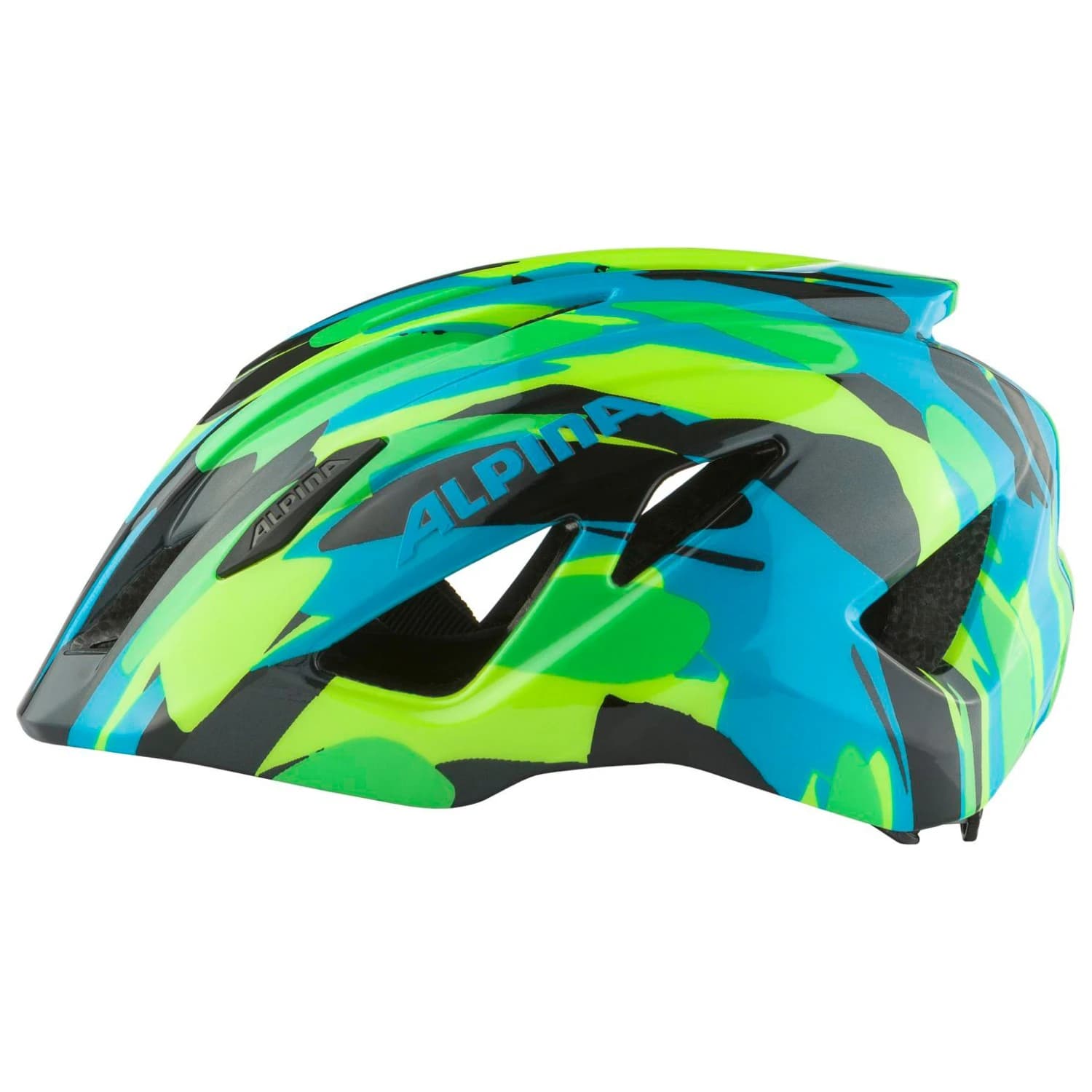 Детска каска за велосипед Alpina Kid's Pico Bike helmet - Neon Green / Blue Gloss