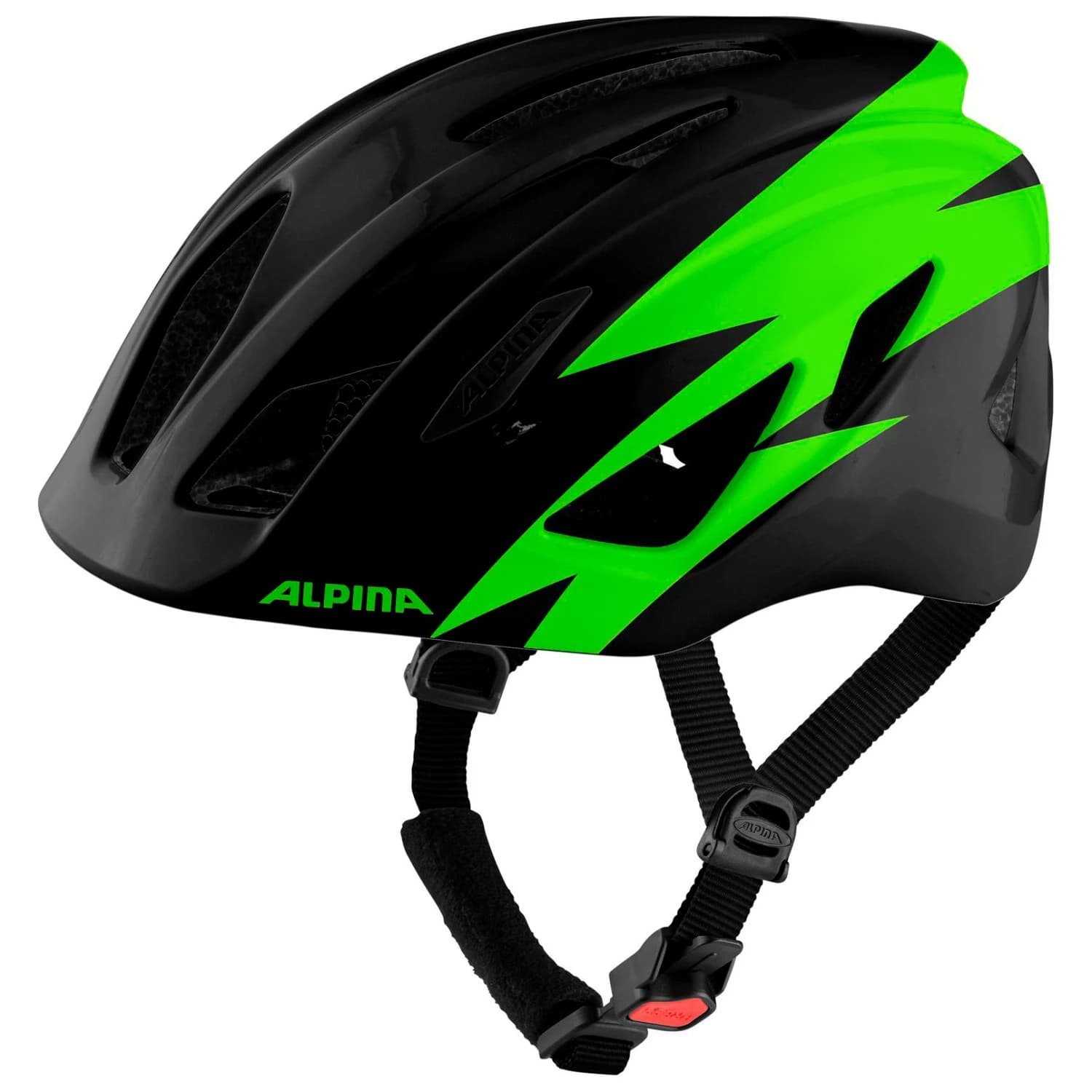 Детска каска за велосипед Alpina Kid's Pico Bike helmet - Black / Green Gloss