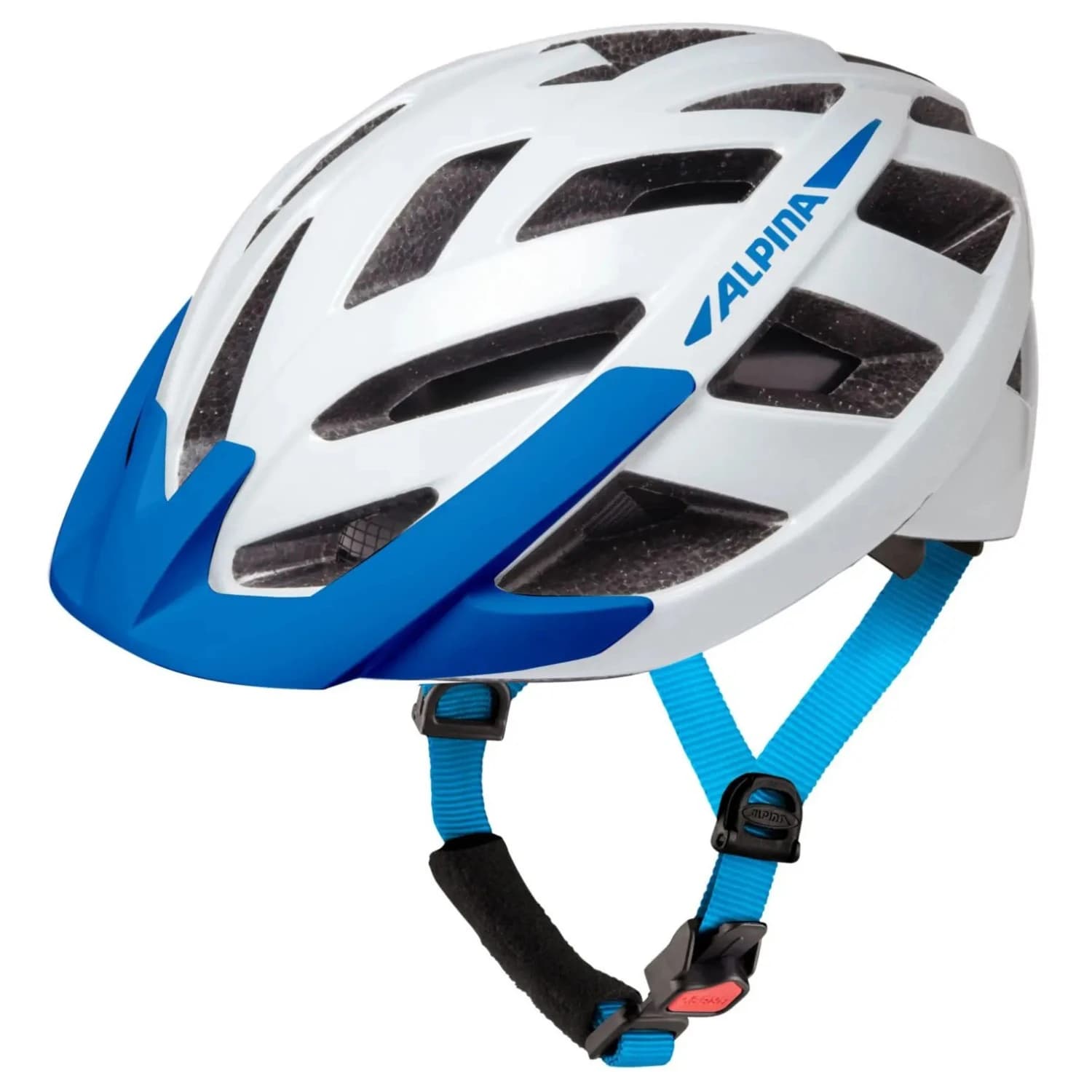 Каска за велосипед Alpina Panoma 3.0 Bike helmet - White / Blue Gloss