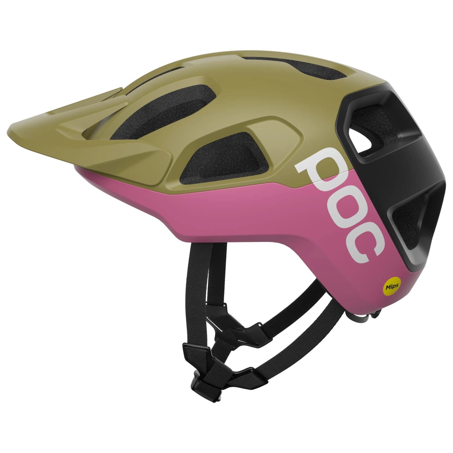 Каска за планинско колоездене Poc Cularis Bike helmet - Olivine Green Matt / Thulite Pink Matt