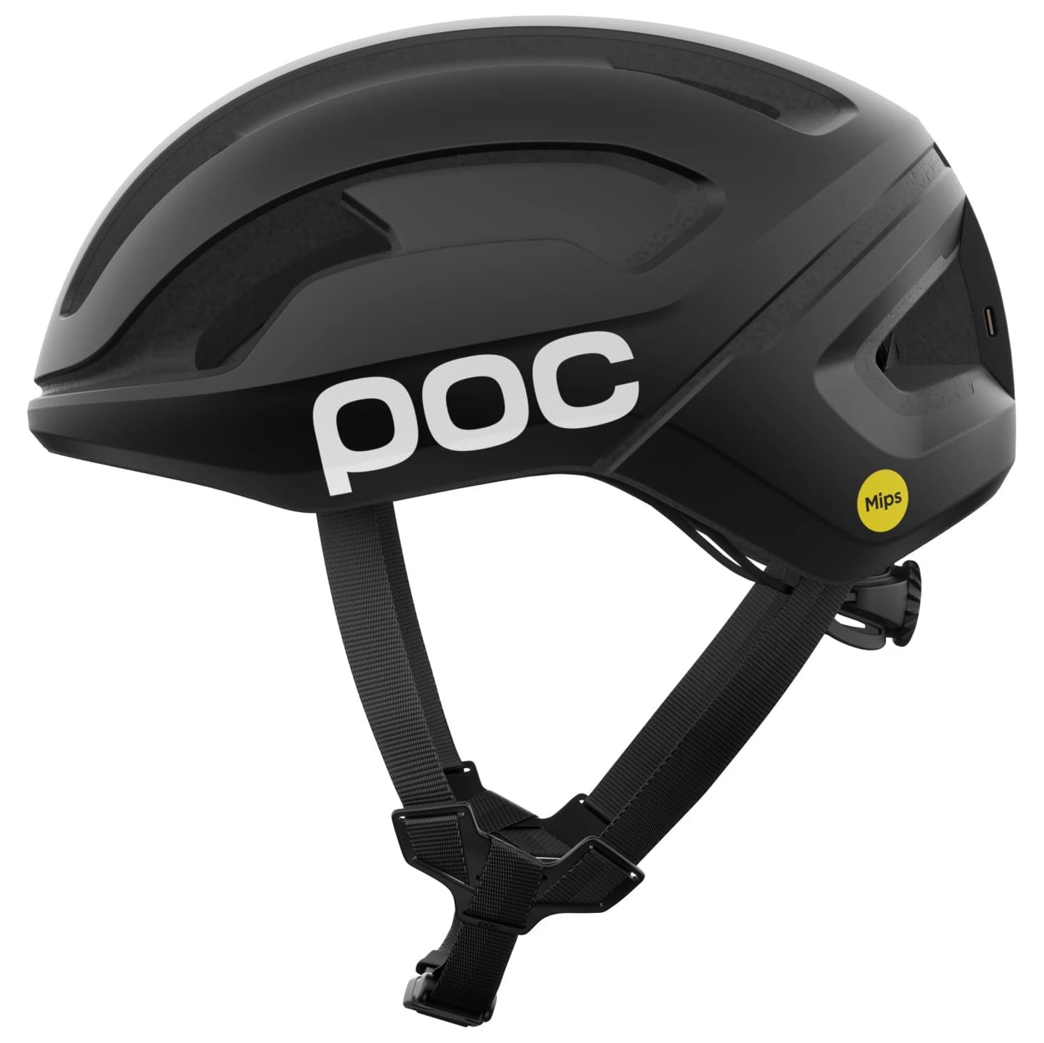 Каска за шосейно колоездене POC Omne Beacon Mips Bike helmet - Uranium Black Matt
