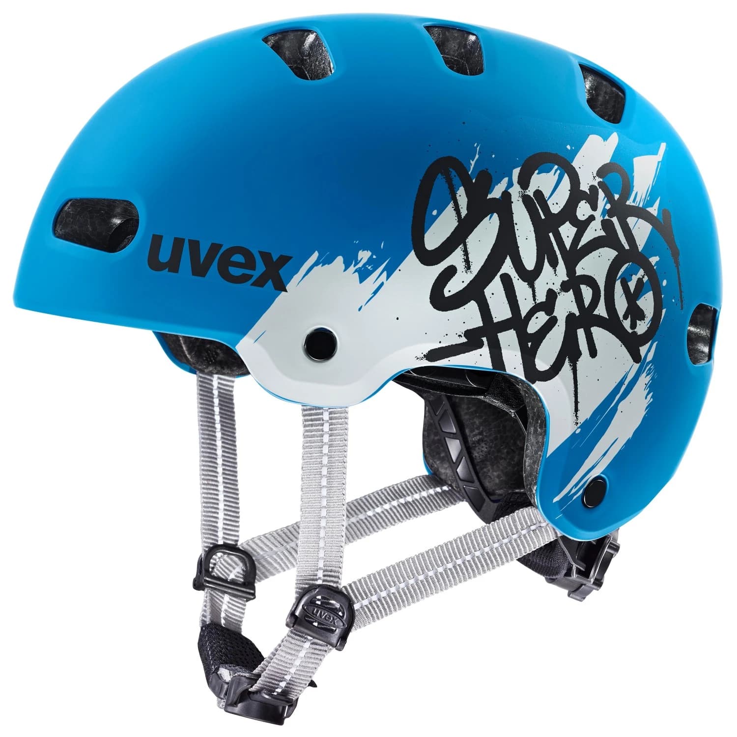 Детска каска за планинско колоездене Uvex Kid 4 Style Bike helmet - Super Hero Blue Matt