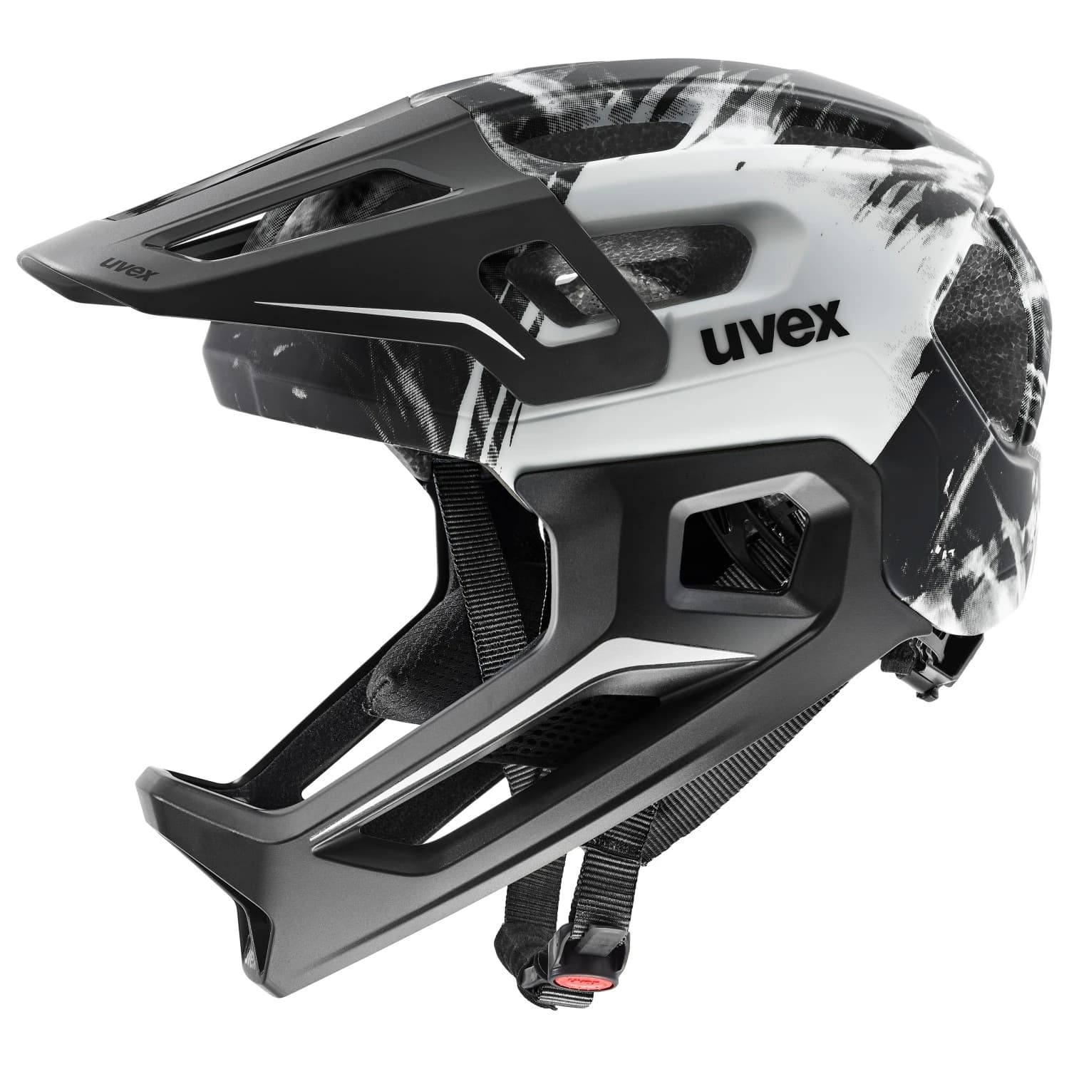 Детска full Face каска Uvex Kid's React Jr. Fullface Bike helmet - Black / White Matt