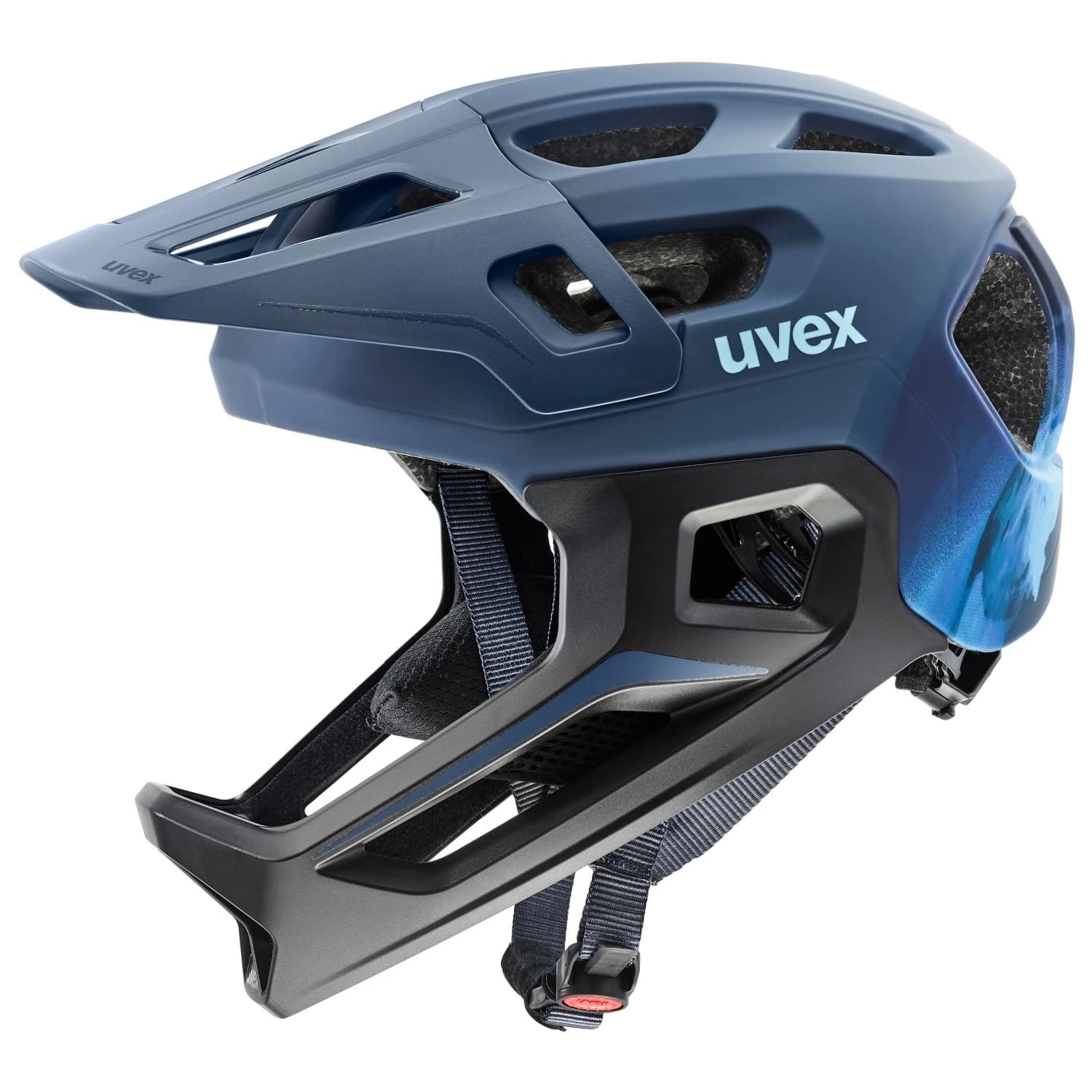 Детска full Face каска Uvex Kid's React Jr. Fullface Bike helmet - Dusk Blue Matt