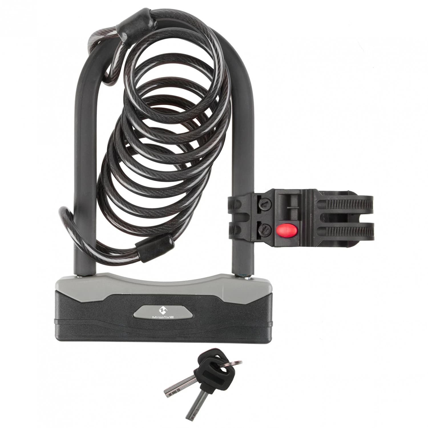 U-образен катинар M-wave Bügelschloss mit Spiralgabel B & S Bike lock - Black