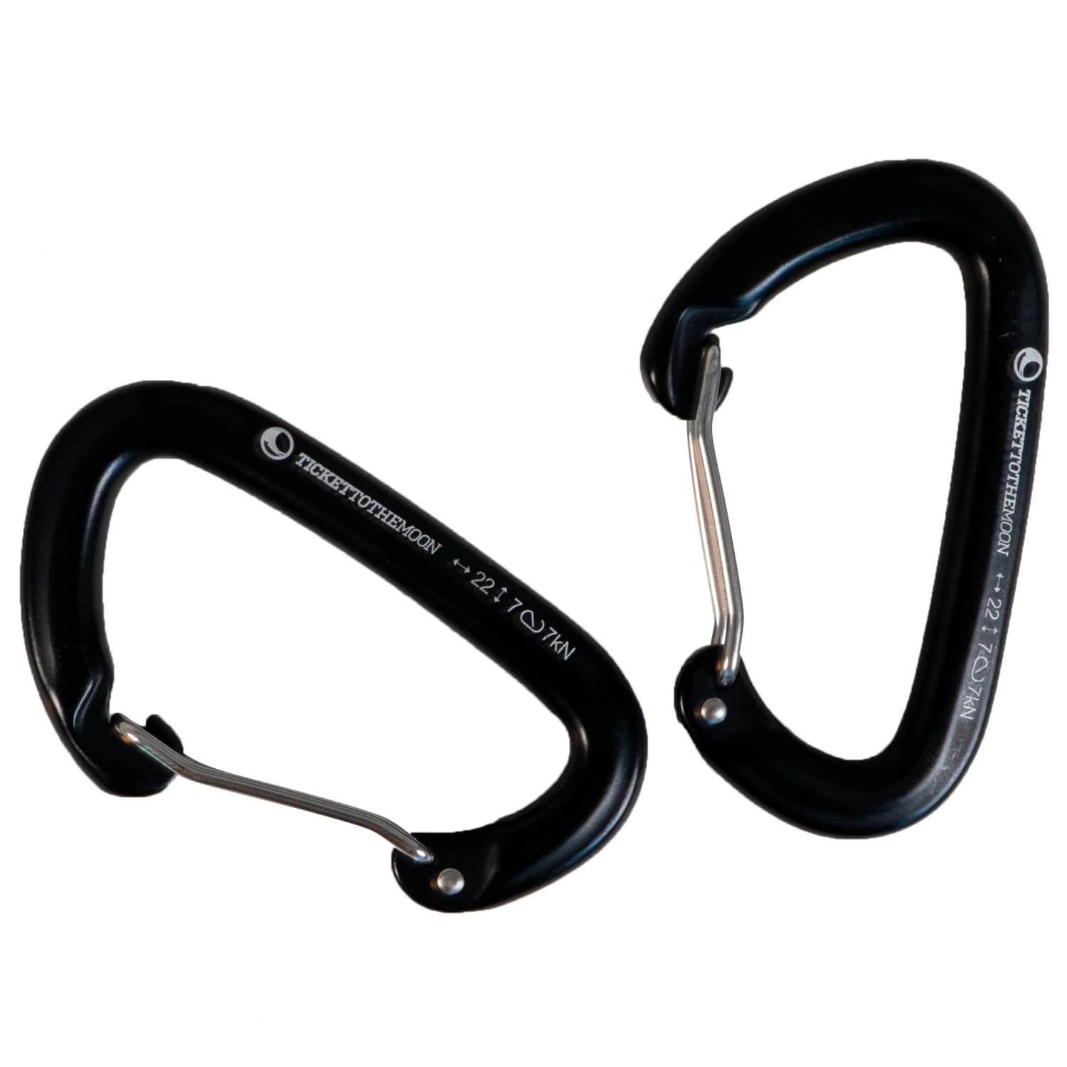 Хамак Ticket to the moon Pair of Aluminium AL-7075 High Strength carabiners Hammock suspension - Black