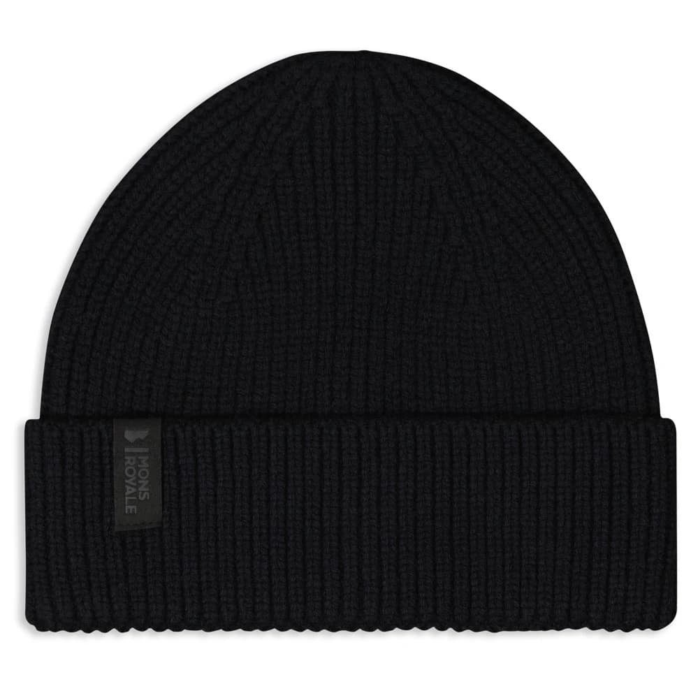 Зимна шапка (beanie) Mons royale Fjord 100% Merino Beanie - Black