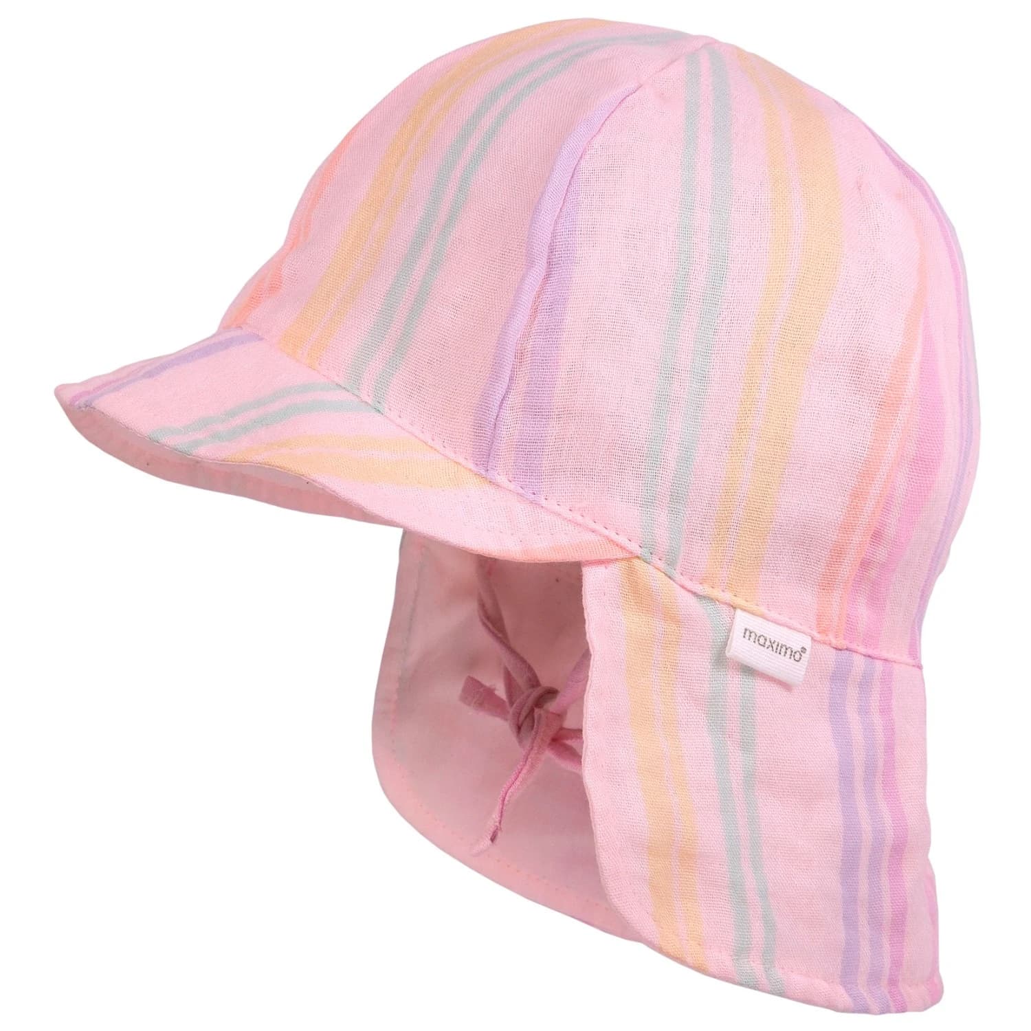 Детска шапка с козирка maximo Kid's Mini Schildmütze Musselin Cap - Zartrosa / Streifen