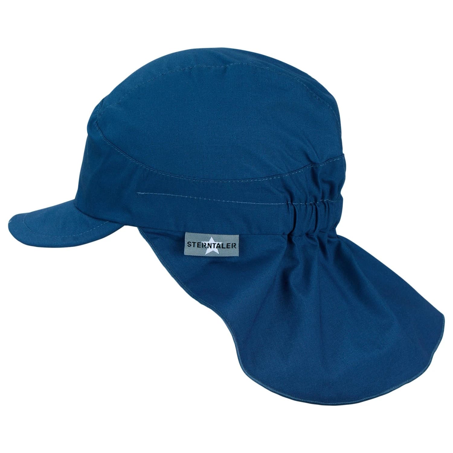 Детска шапка с козирка Sterntaler Kid's Peaked Cap with Neck Protection Uni Cap - Blue