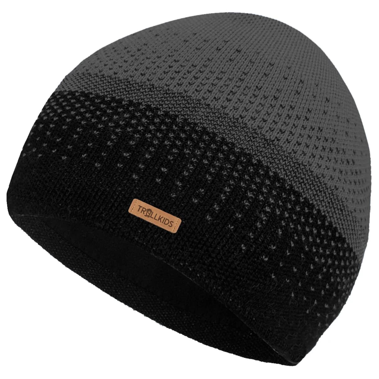 Детска зимна шапка (beanie) Trollkids Kid's Merino Cap Beanie - Anthracite