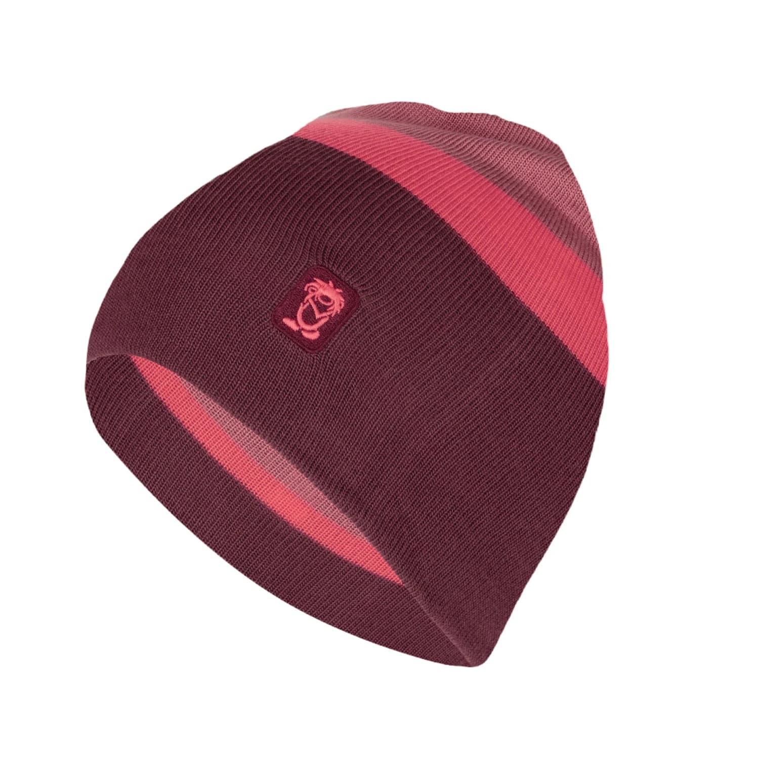 Детска зимна шапка (beanie) Trollkids Kid's Nordland Cap Beanie - Deep Ruby / Pink Salmon / Frozen Berry