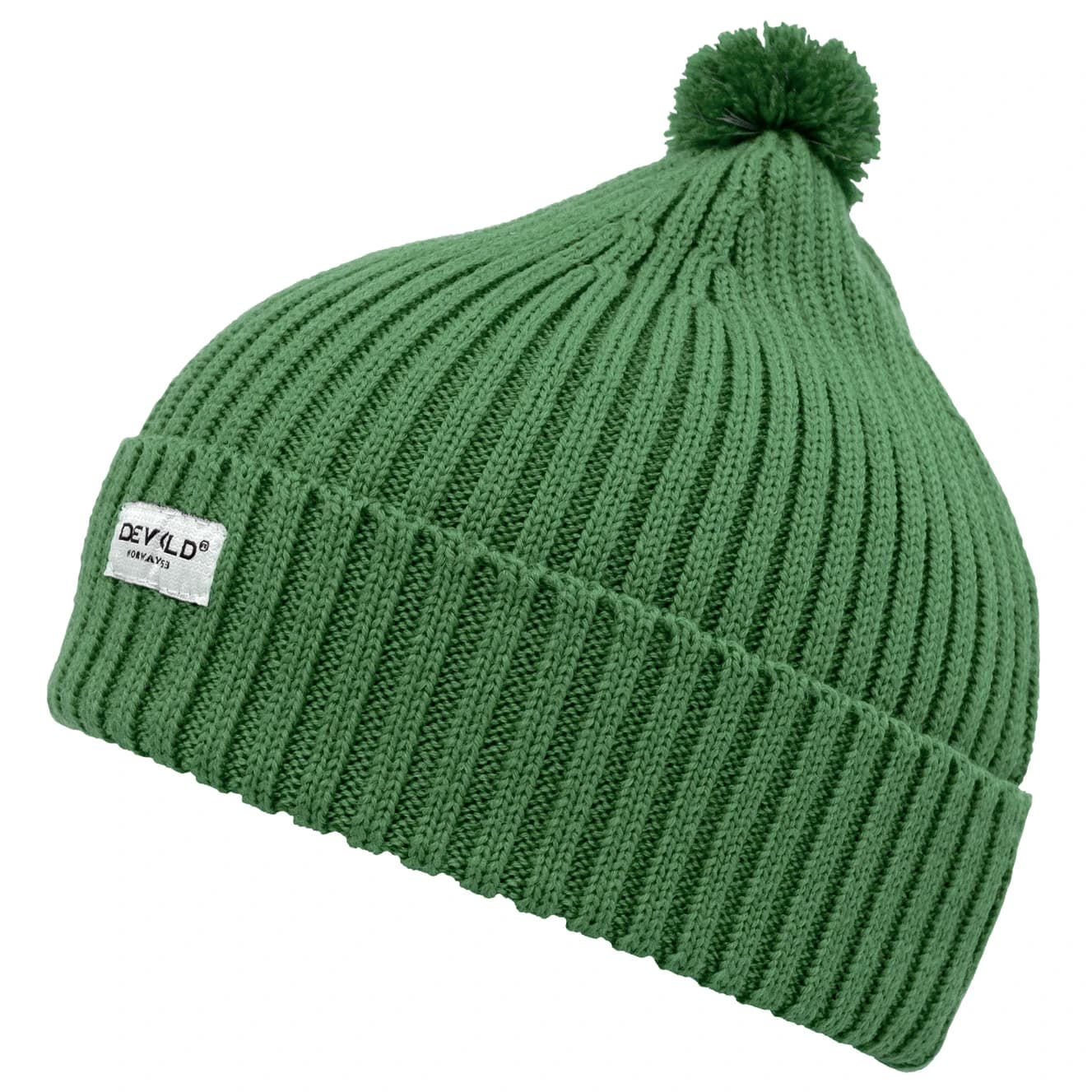 Детска зимна шапка (beanie) Devold Kid's Skolma Merino Beanie - Grass