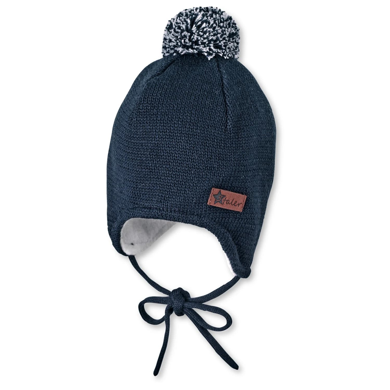 Детска зимна шапка (beanie) Sterntaler Kid's OCS Knitted Beanie Pompom Beanie - Marine
