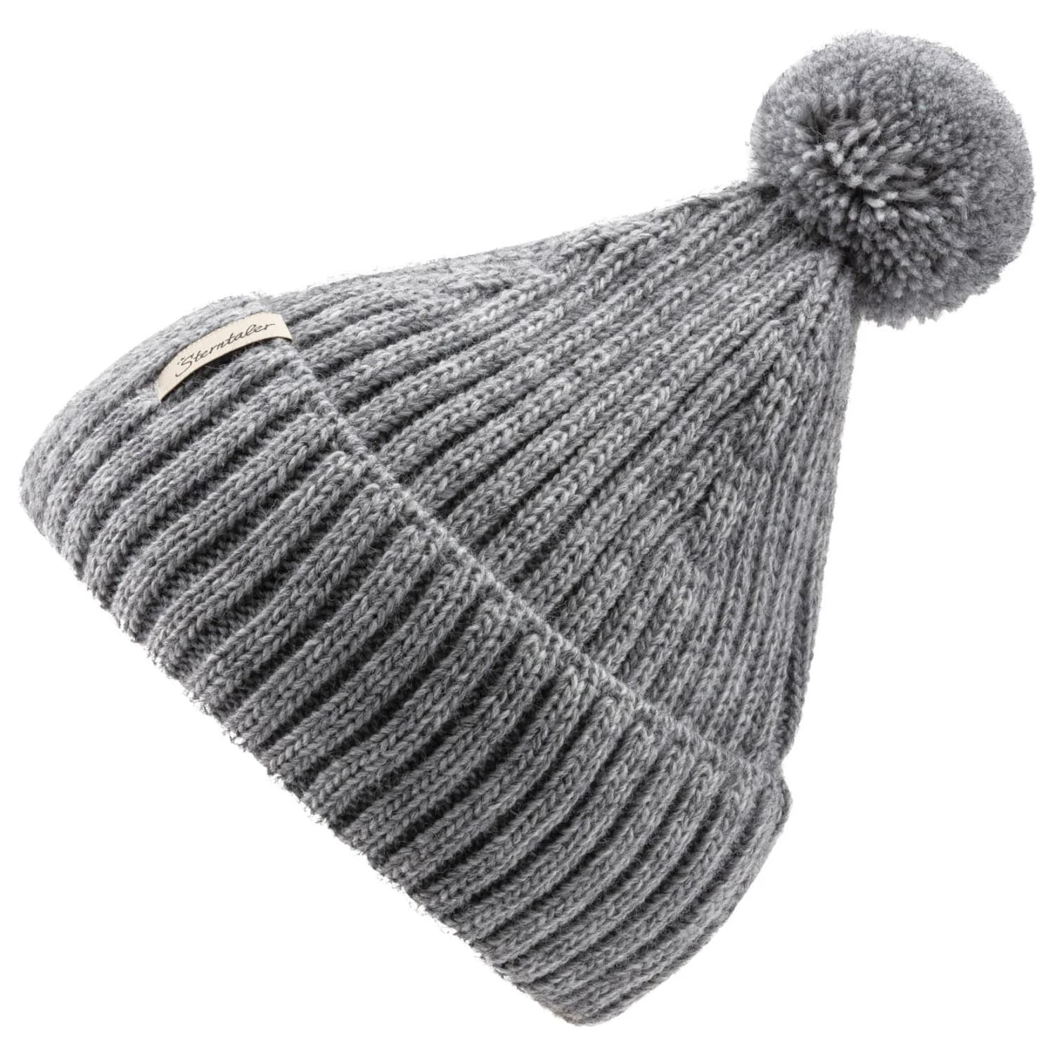 Детска зимна шапка (beanie) Sterntaler Kid's Knitted Beanie Melange Bobble Beanie - Silber Melange