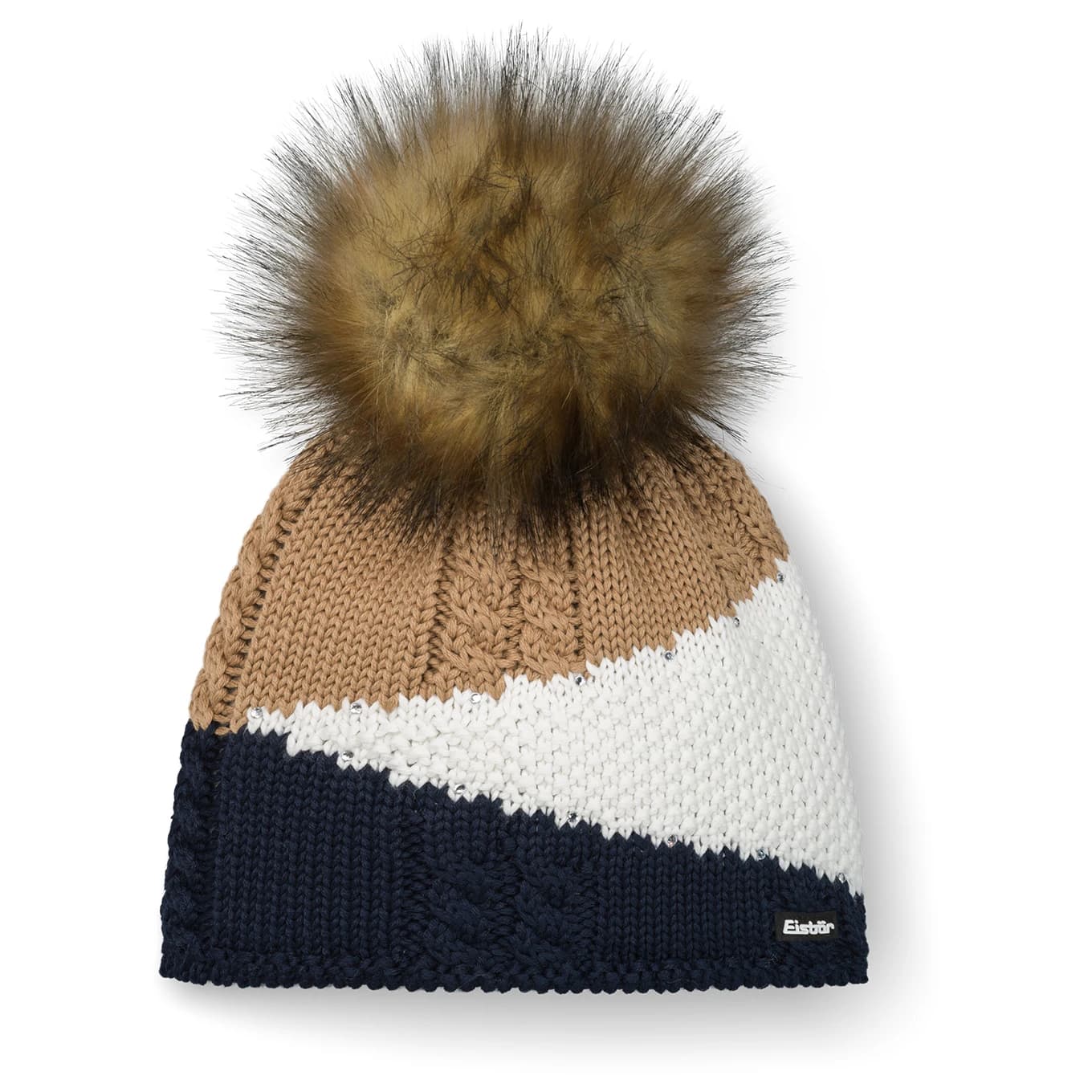 Зимна шапка (beanie) Eisbär Women's Eden Lux Crystal Beanie - Nacht / White / Cappuccino / Real