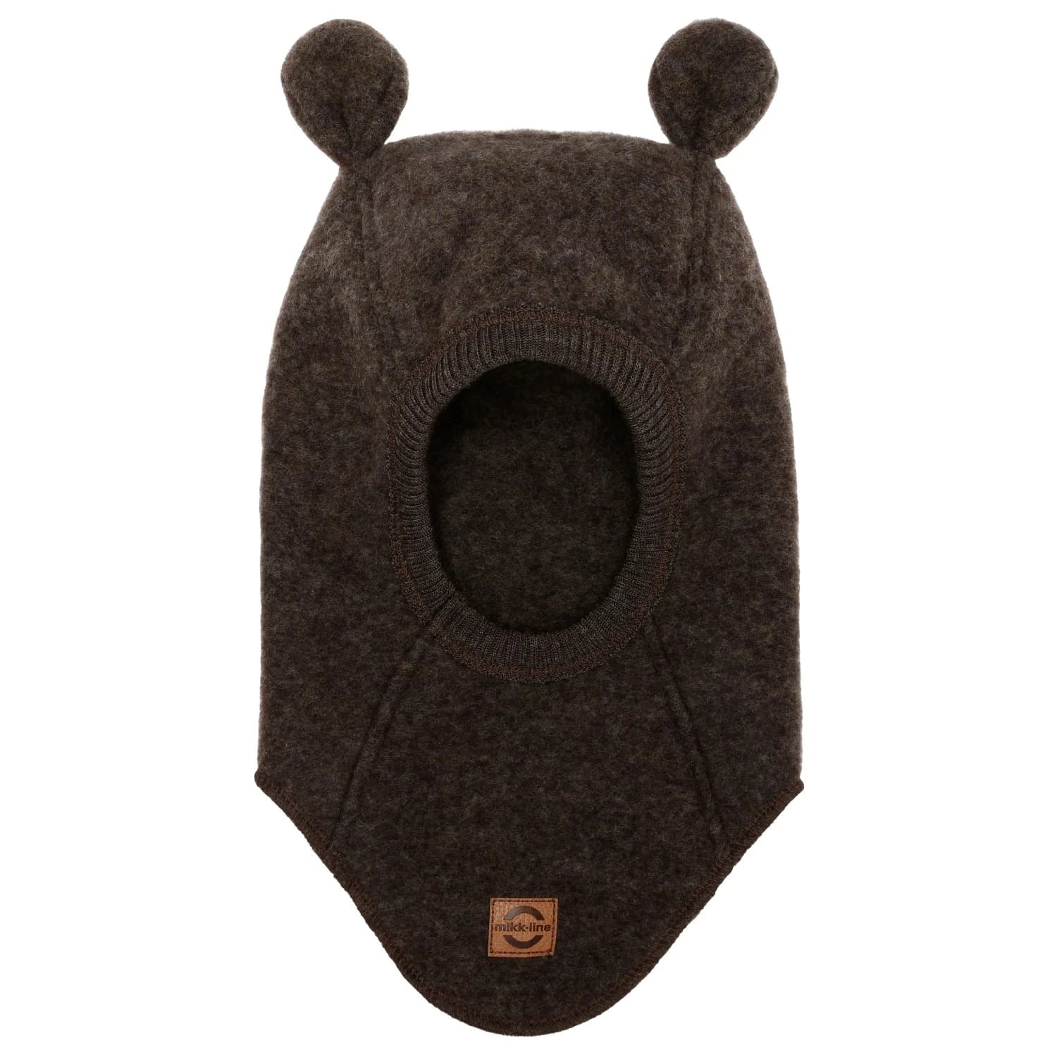 Детска зимна шапка (beanie) Mikk-Line Kid's Wool Fullface with Ears Beanie - Dark Brown Melange