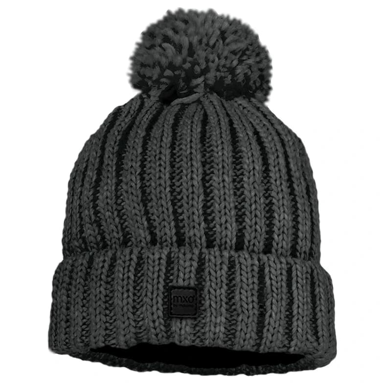 Детска зимна шапка (beanie) maximo Kid's Mütze Rippe mit Pompon und Fleecefutter Beanie - Anthracite