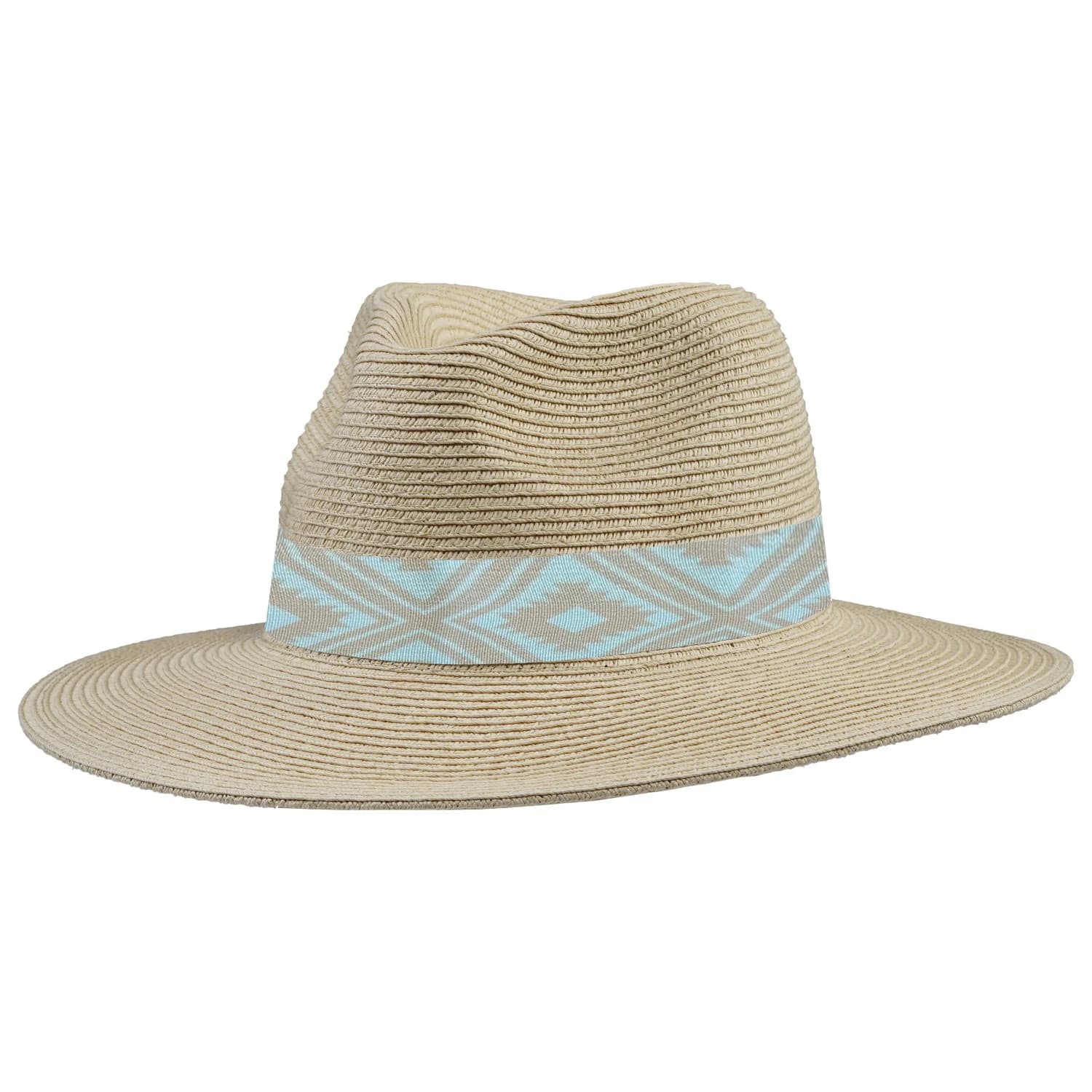 Шапка P.A.C. Ecuador Panama Straw Hat - Light Beige / Boho Blue
