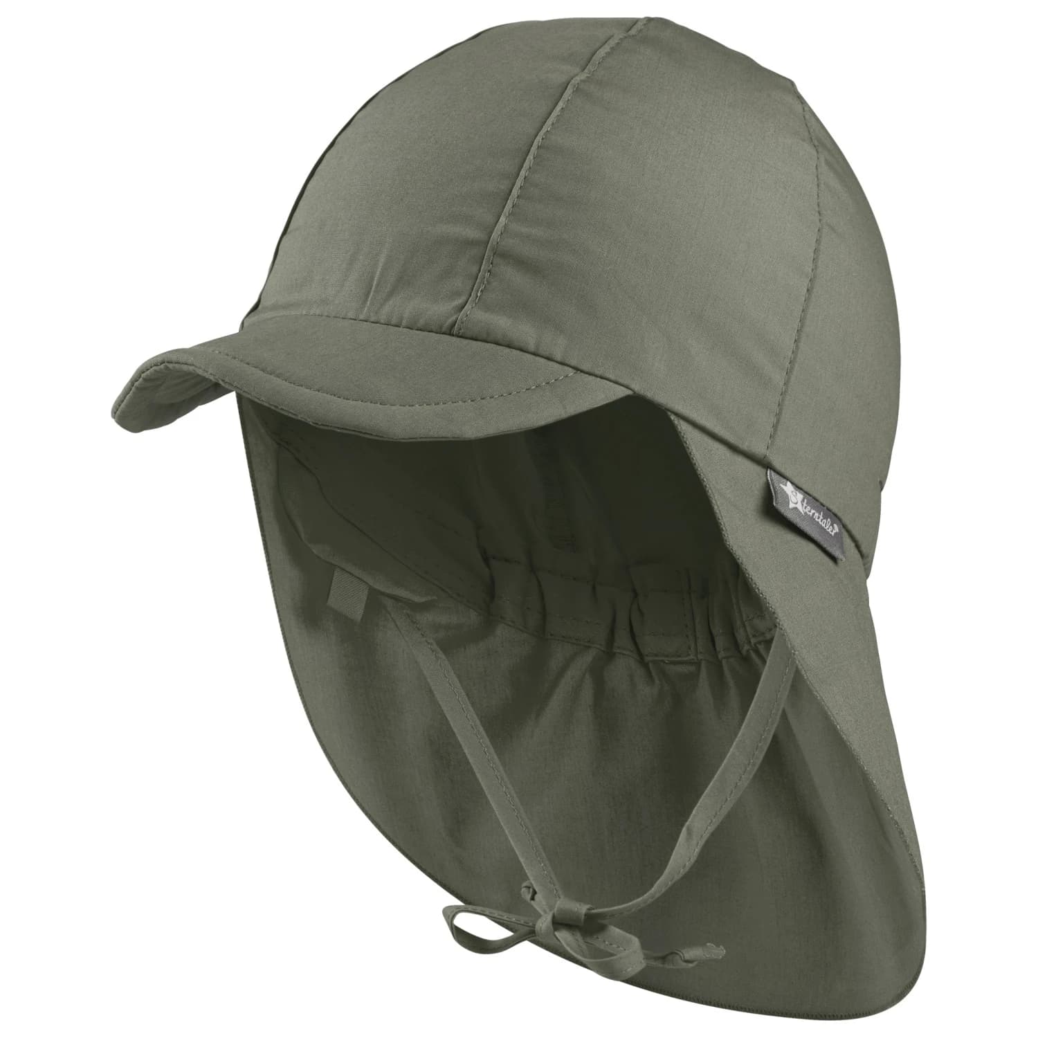 Детска шапка с козирка Sterntaler Kids' Peaked Cap with Neck Flap Cap - Mattgrün