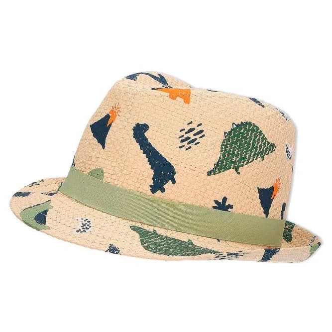 Детска шапка Sterntaler Kids' Straw Hat Dinosaur Hat - Sand