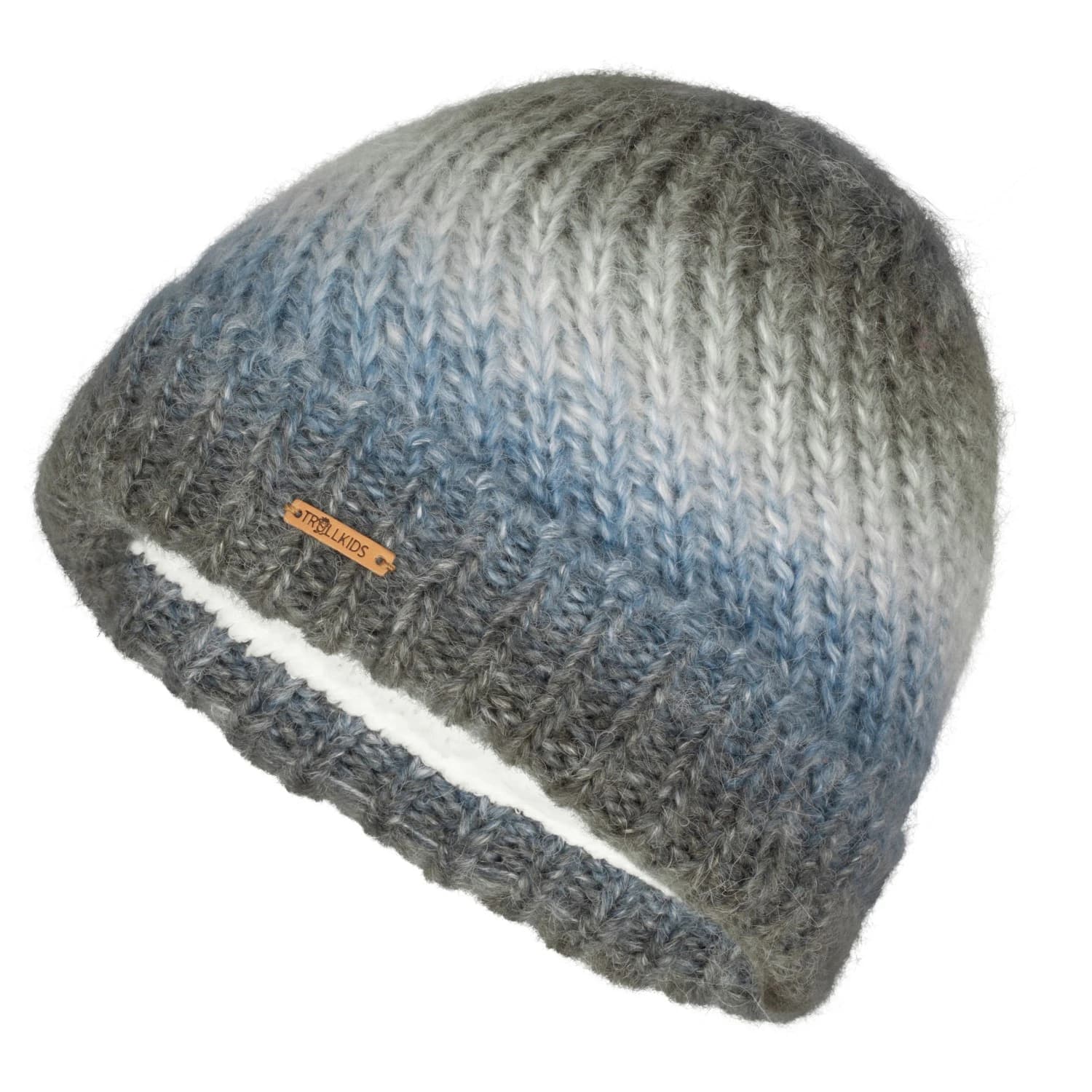 Детска зимна шапка (beanie) Trollkids Girl's Senja Cap Beanie - Dusty Blue / Light Grey