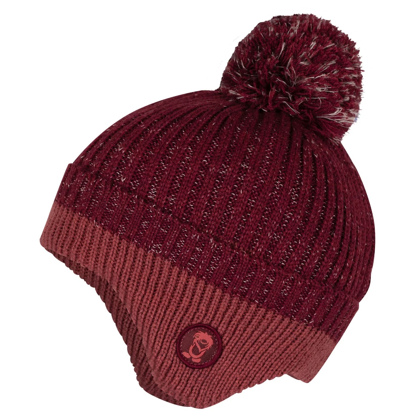 Детска зимна шапка (beanie) Trollkids Kid's Flekkefjord Reflective Cap Beanie - Deep Ruby / Frozen Berry