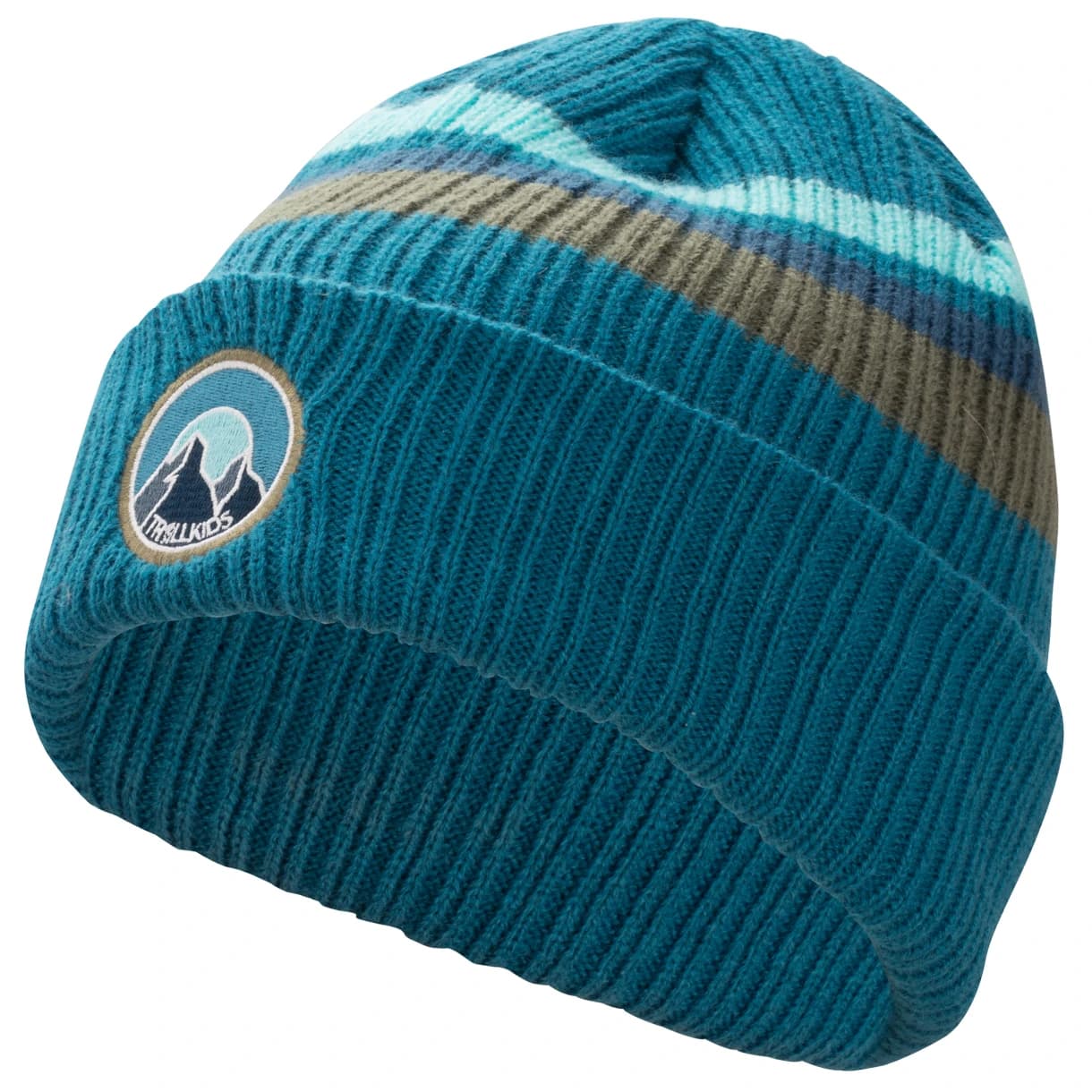 Детска зимна шапка (beanie) Trollkids Kid's Spitsbergen Cap Beanie - Dark Marine / Pine Green
