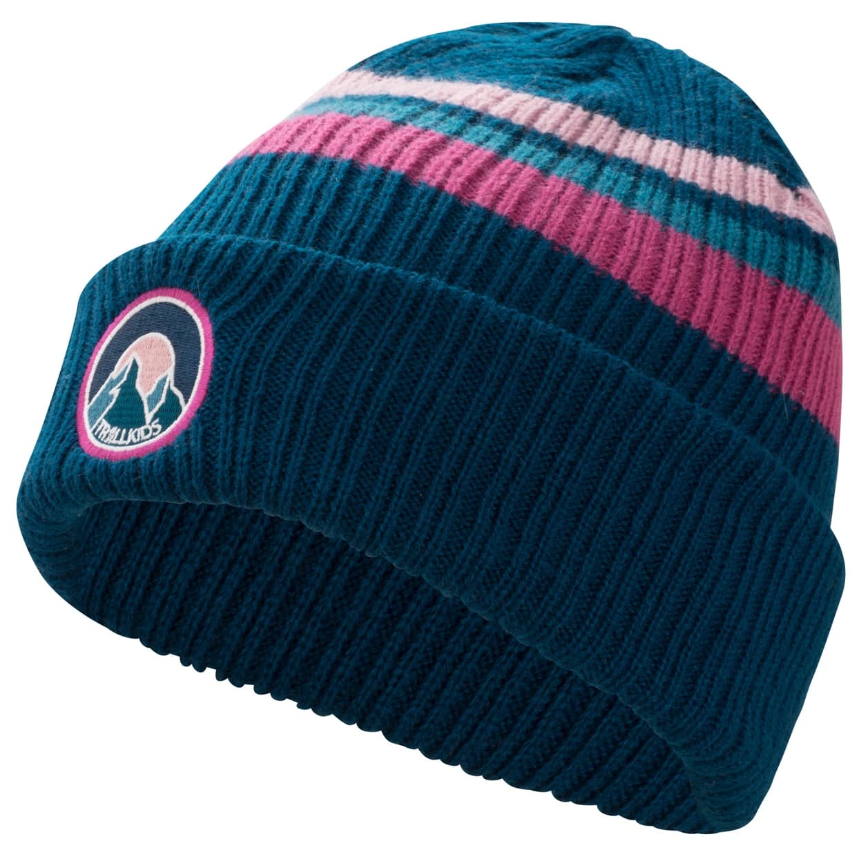 Детска зимна шапка (beanie) Trollkids Kid's Spitsbergen Cap Beanie - Madeira Blue / Bright Berry
