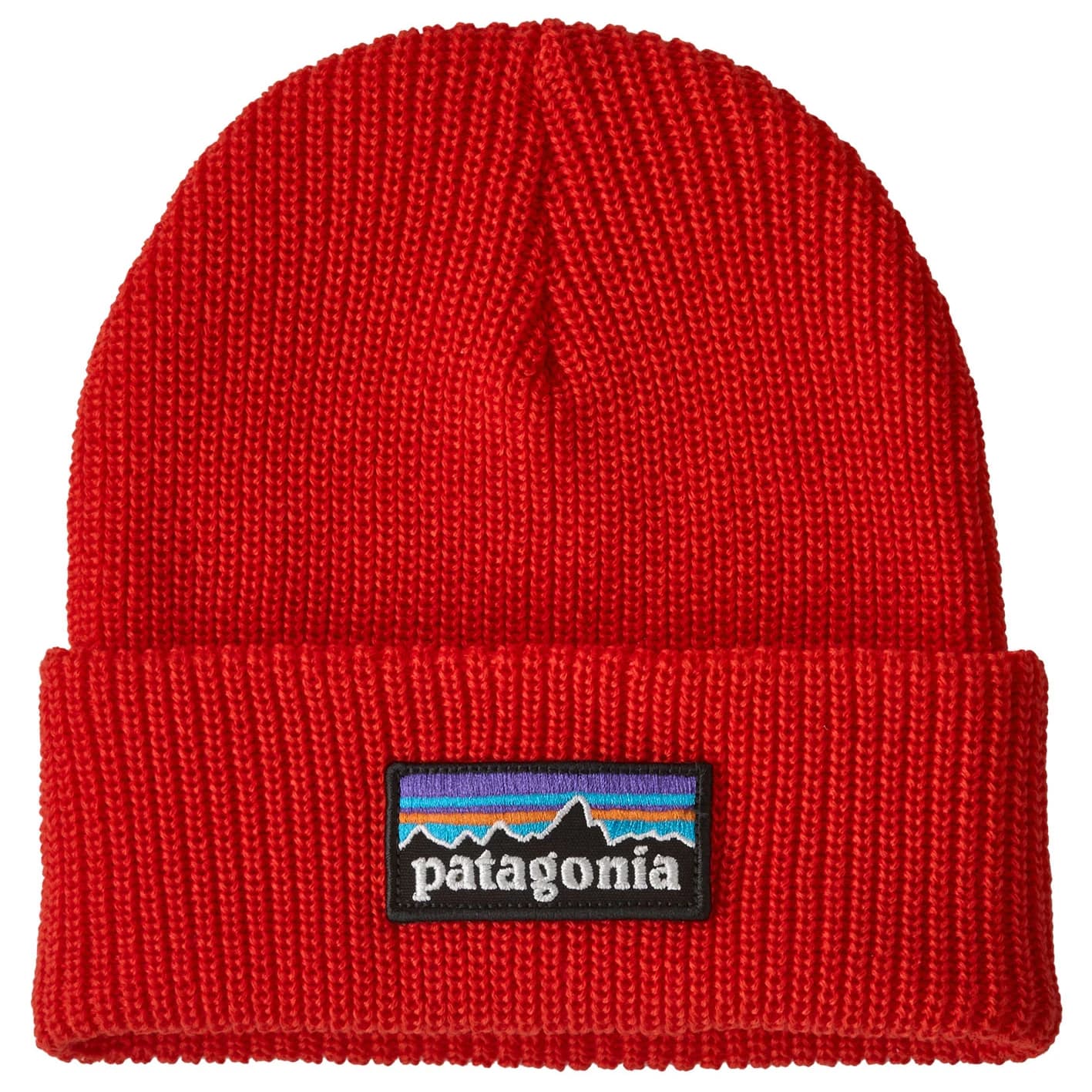 Детска зимна шапка (beanie) Patagonia Kid's Logo Beanie - P-6 Logo: Sizzle Red
