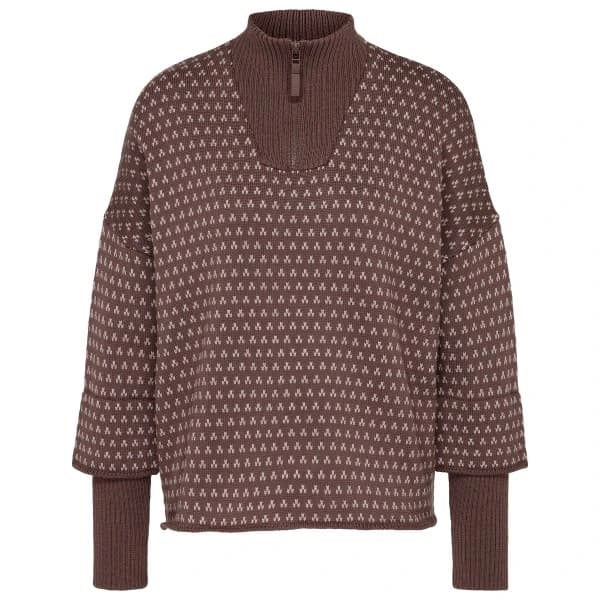 Вълнен пуловер Stoic Women's Heavy MerinoKnit MMXX.Norbotten Half Zip Merino jumper - Rosewood / Sand Rose