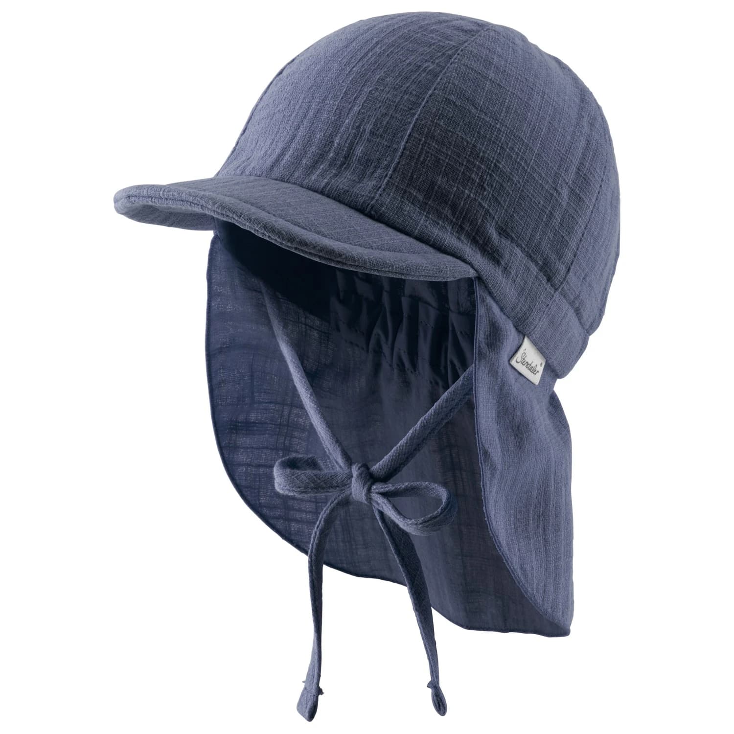 Детска шапка с козирка Sterntaler Kid's Schirmmütze Nacken Uni Cotton Cap - Blau