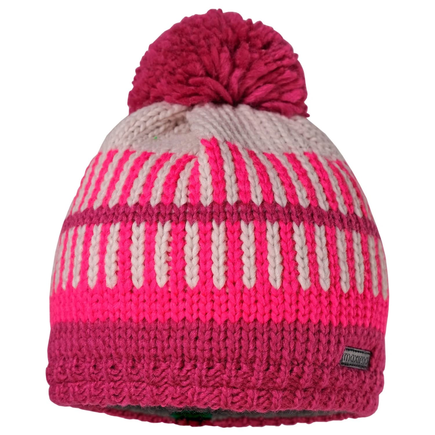 Детска зимна шапка (beanie) maximo Kids' Beanie with Pom-pom Beanie - Berry / Dark Pink