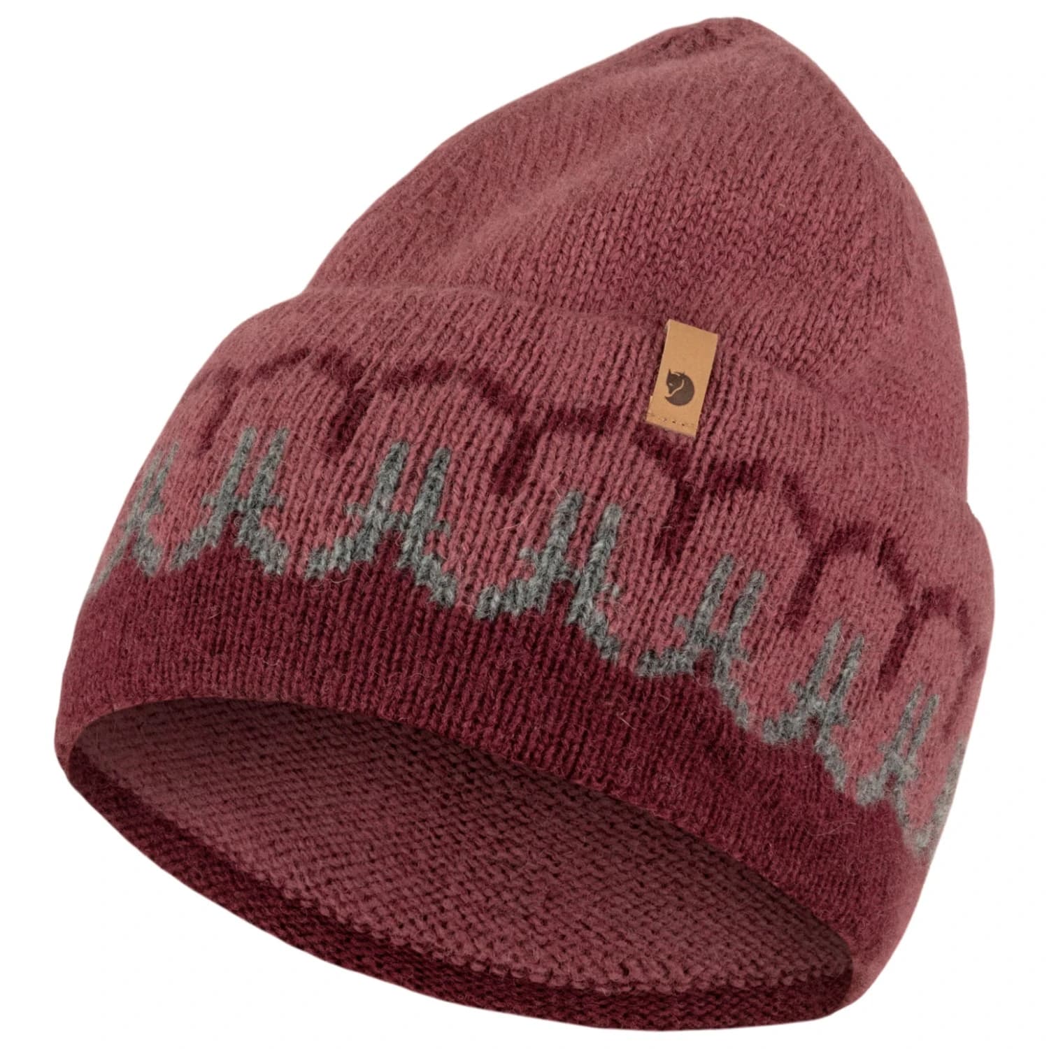 Зимна шапка (beanie) Fjällräven Övik Path Knit Beanie - Dark Garnet / Mesa Purple