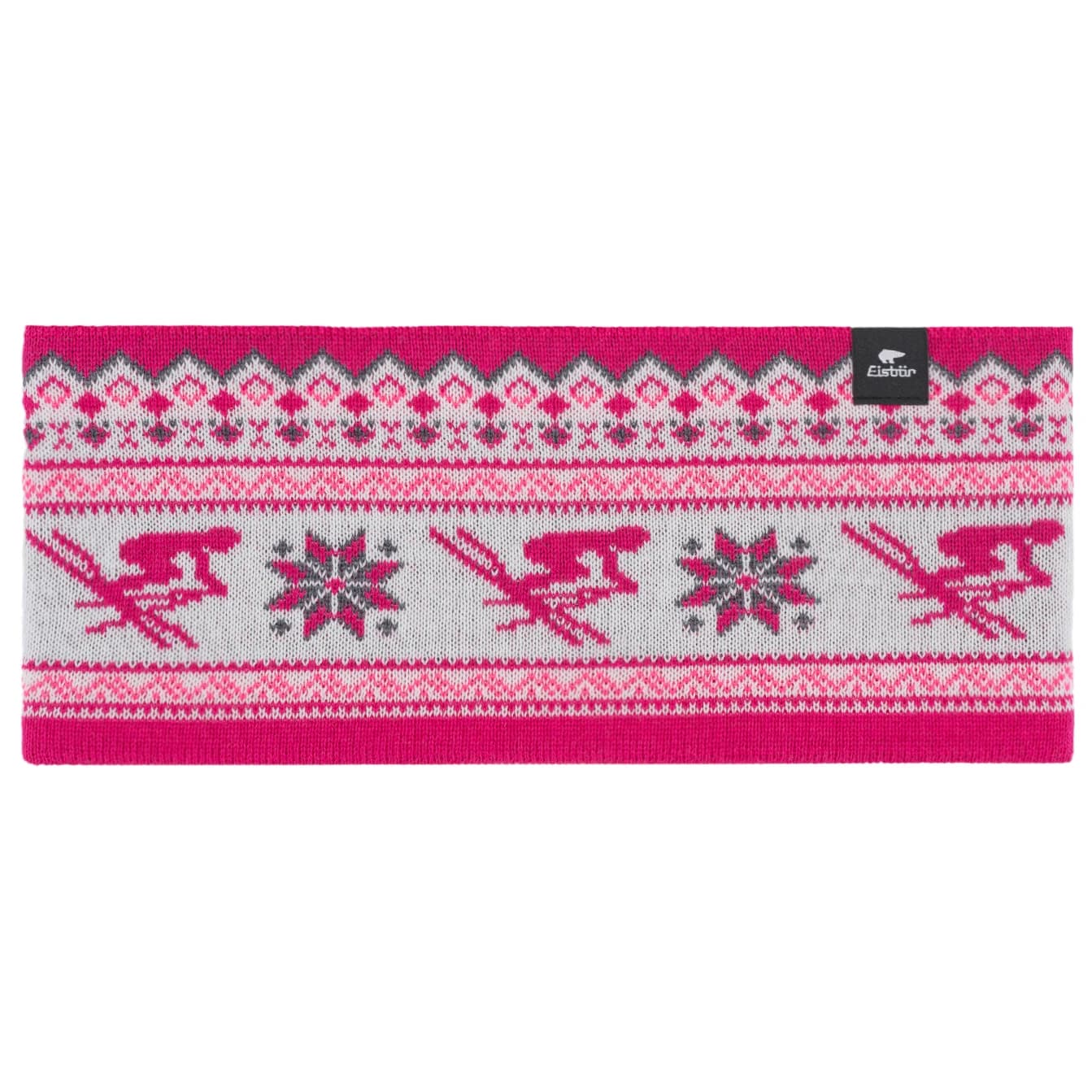 Лента за глава Eisbär Retroski Headband - Pittipink / White / Anthracite