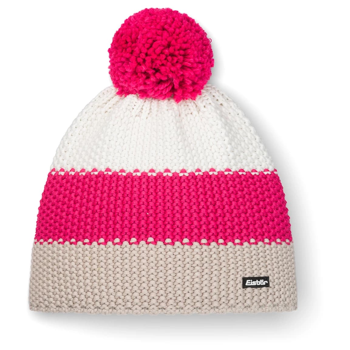 Зимна шапка (beanie) Eisbär Star Pompon Beanie - Brushed Silver / Pittipink / White