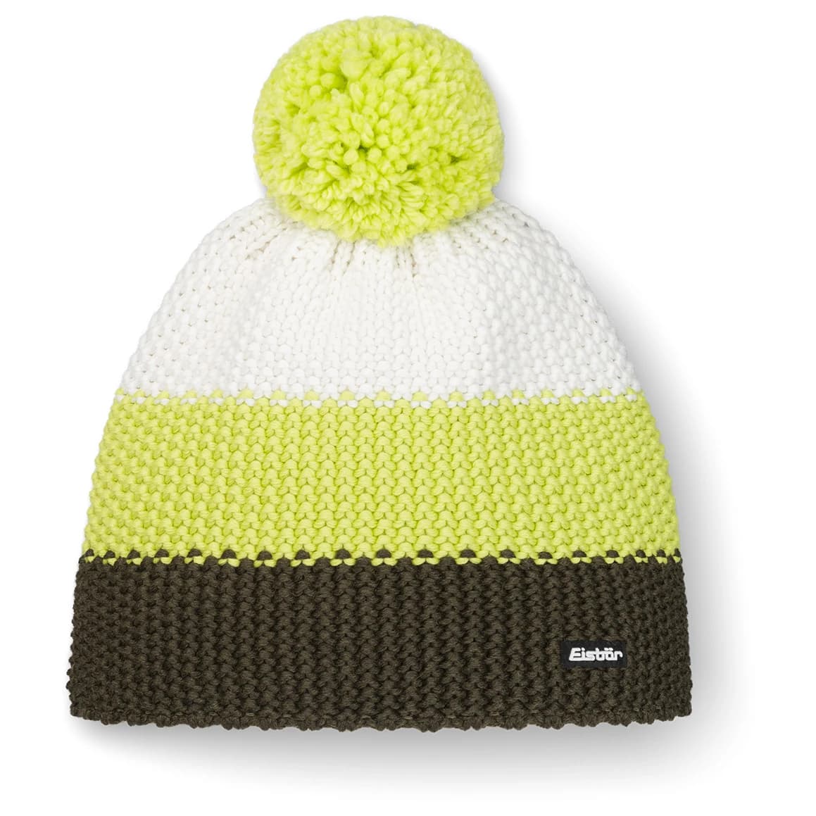 Зимна шапка (beanie) Eisbär Star Pompon Beanie - Outdoorgreen / Winter Lemon / White