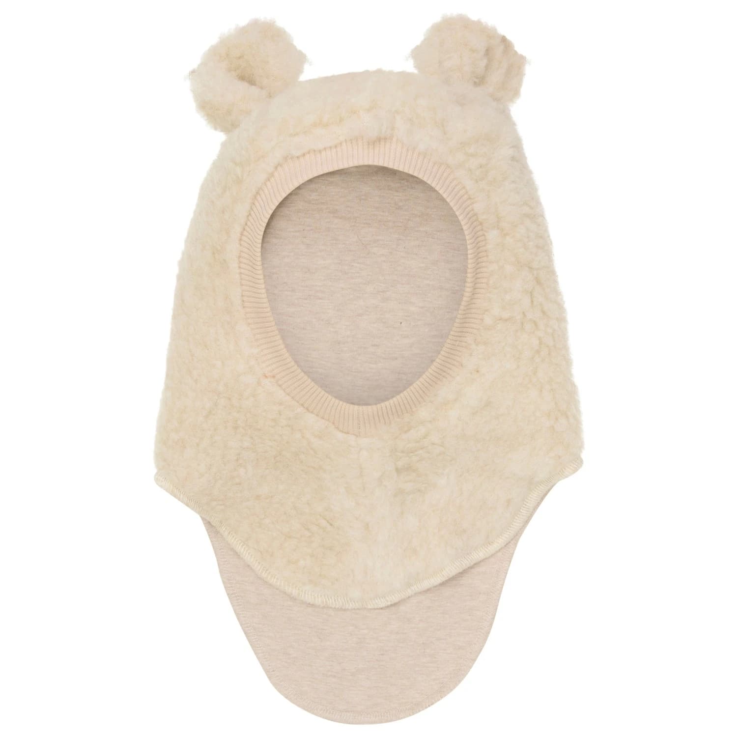 Детска зимна шапка (beanie) Huttelihut Kid's Balaclava Ears Wool Teddy Balaclava - Cement