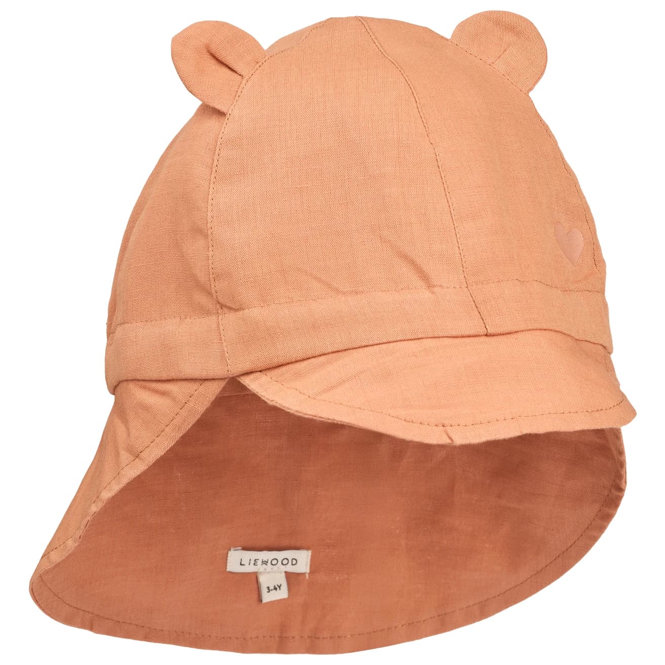 Детска шапка с козирка LIEWOOD Kid's Gorm Linen Sun Hat with Ears Cap - Tuscany Rose