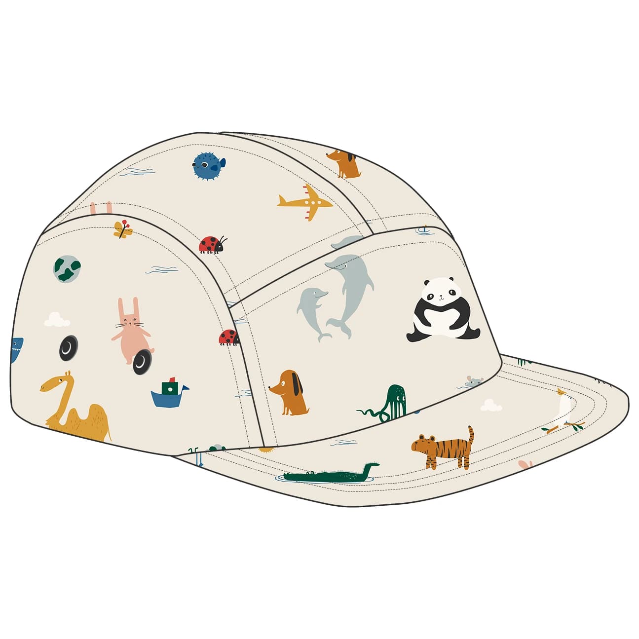 Детска шапка с козирка Liewood Kid's Rory Printed Cap - Around The World / Sandy