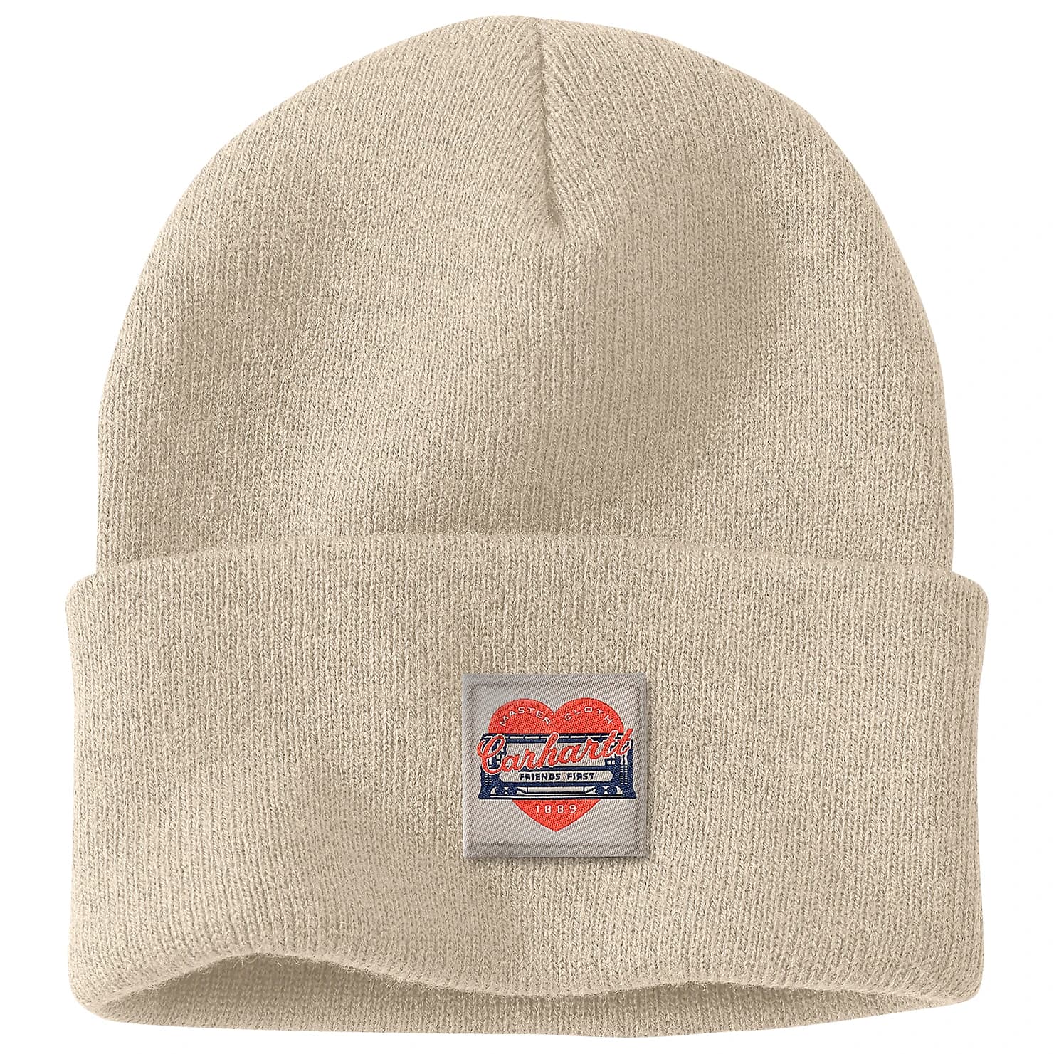 Дамска зимна шапка (beanie) Carhartt Women's Knit Heart Patch Beanie - Oat Milk