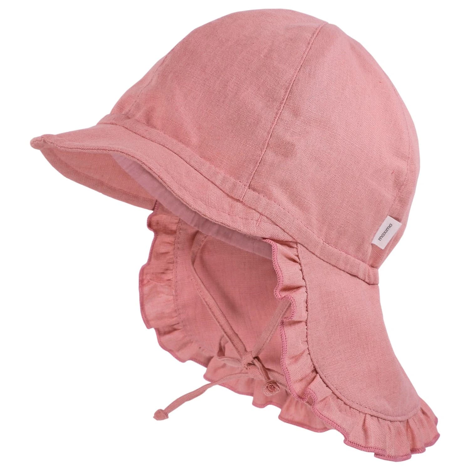 Шапка с козирка maximo Baby Girl's Peak Cap with Short Neck Protector + Tie Cap - Marmorrosa