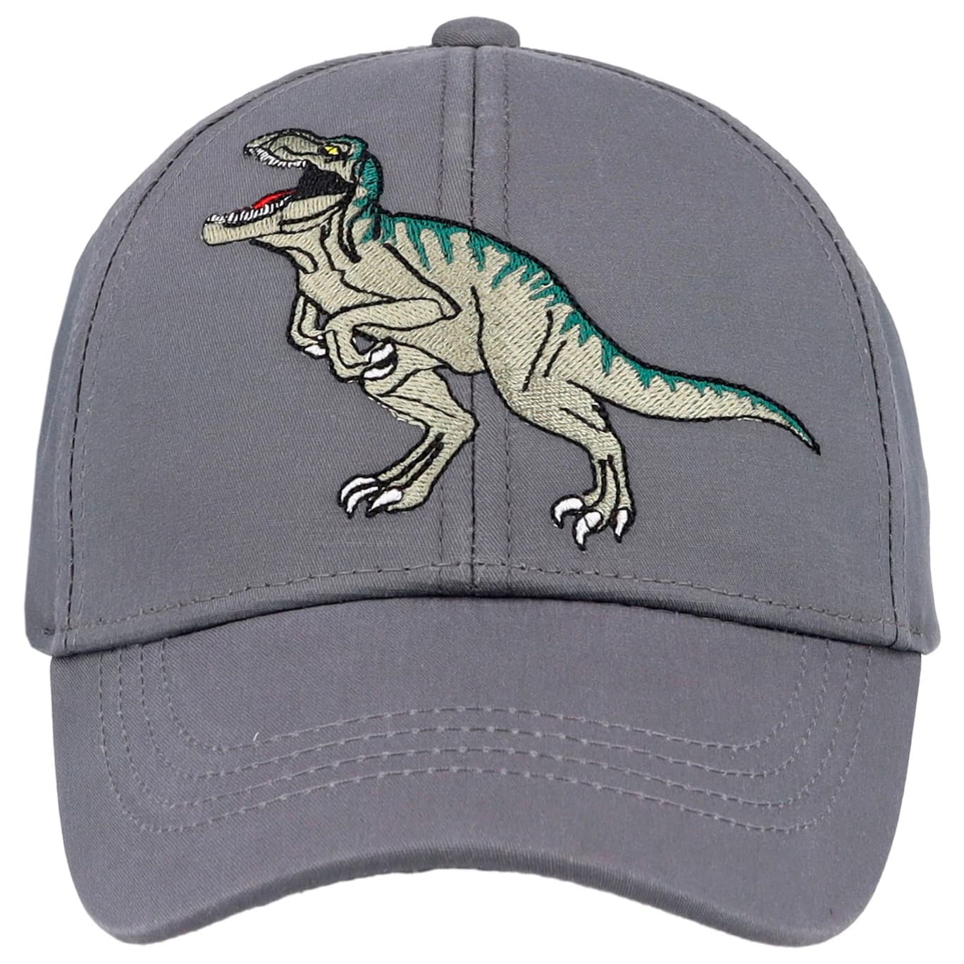 Шапка с козирка Maximo Boy's Cap Dinosaur, Hook-and-Loop Fastening Cap - Grau / Blau