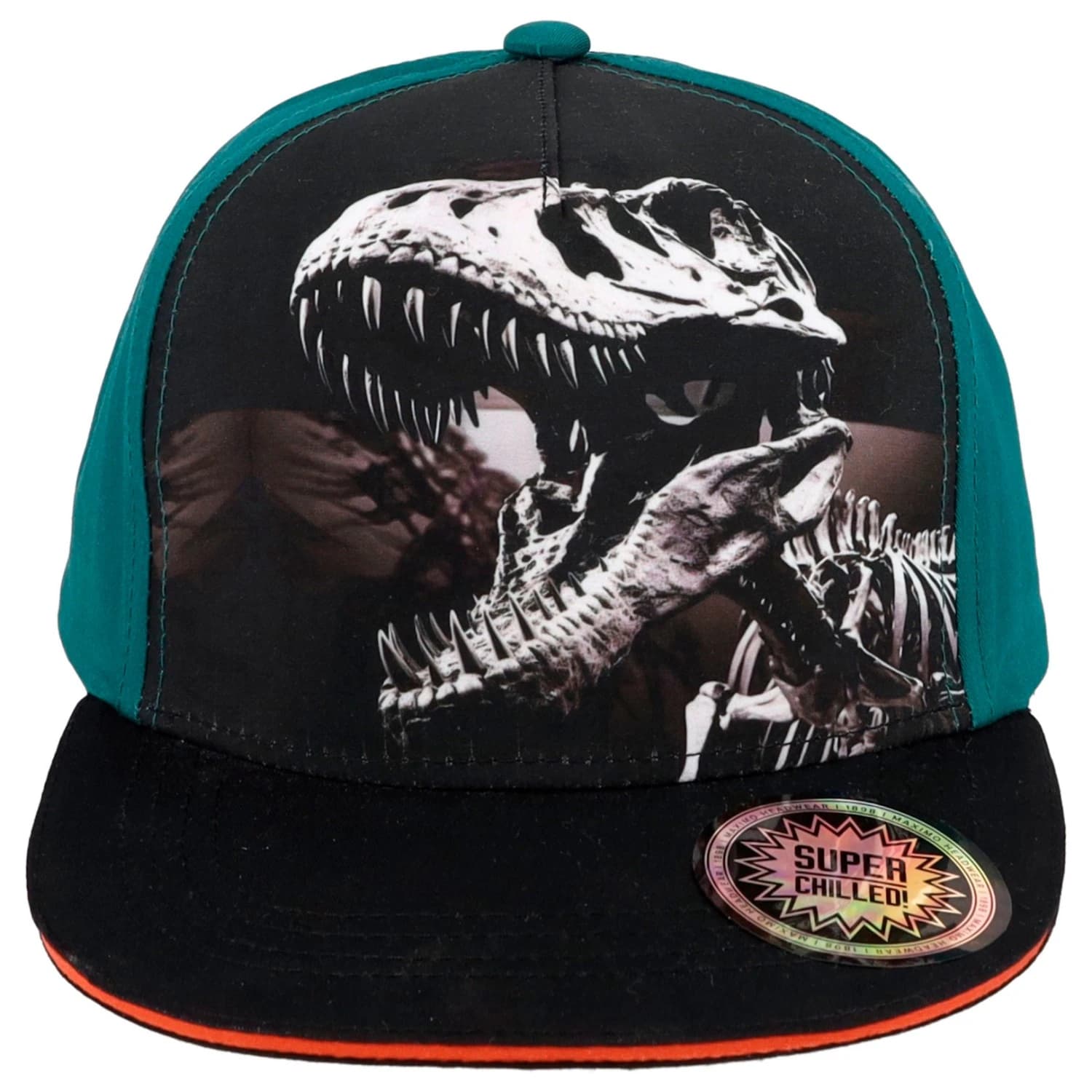 Шапка с козирка Maximo Boy's Cap Dinosaur, Snap-Back Closure Cap - Petrol