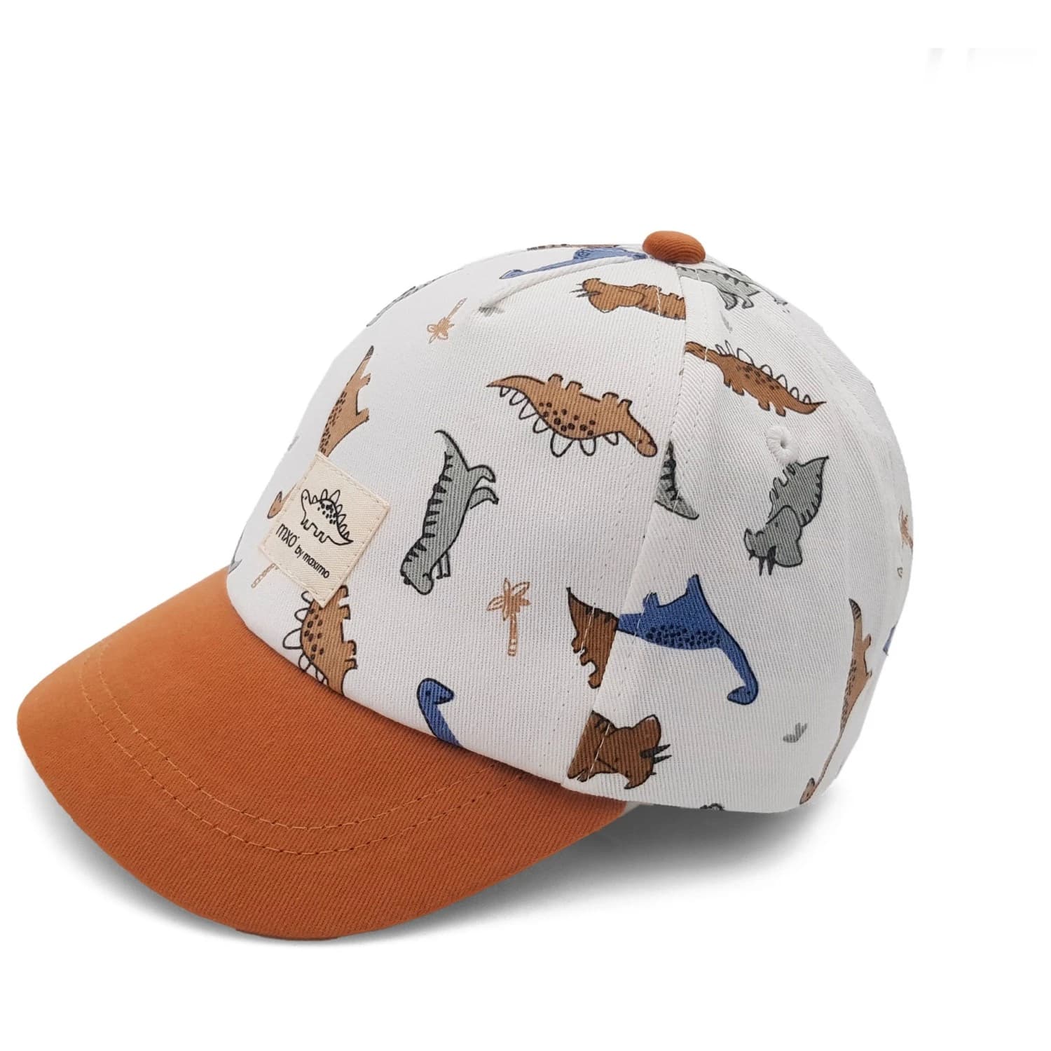 Детска шапка с козирка Maximo Kid's Mini Boy's Cap Dino, Hook-and-Loop Closure Cap - Wollweiß / Rehbraun