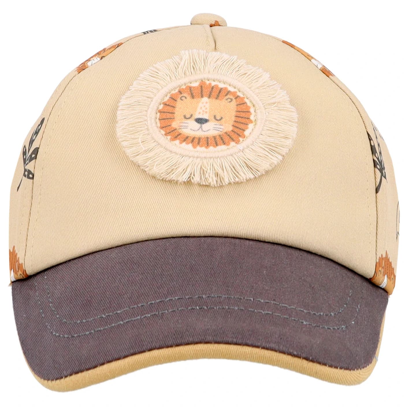 Детска шапка с козирка Maximo Kid's Mini Boy's Cap Lion Patch, Light Washed Look Cap - Sand / Multicolor