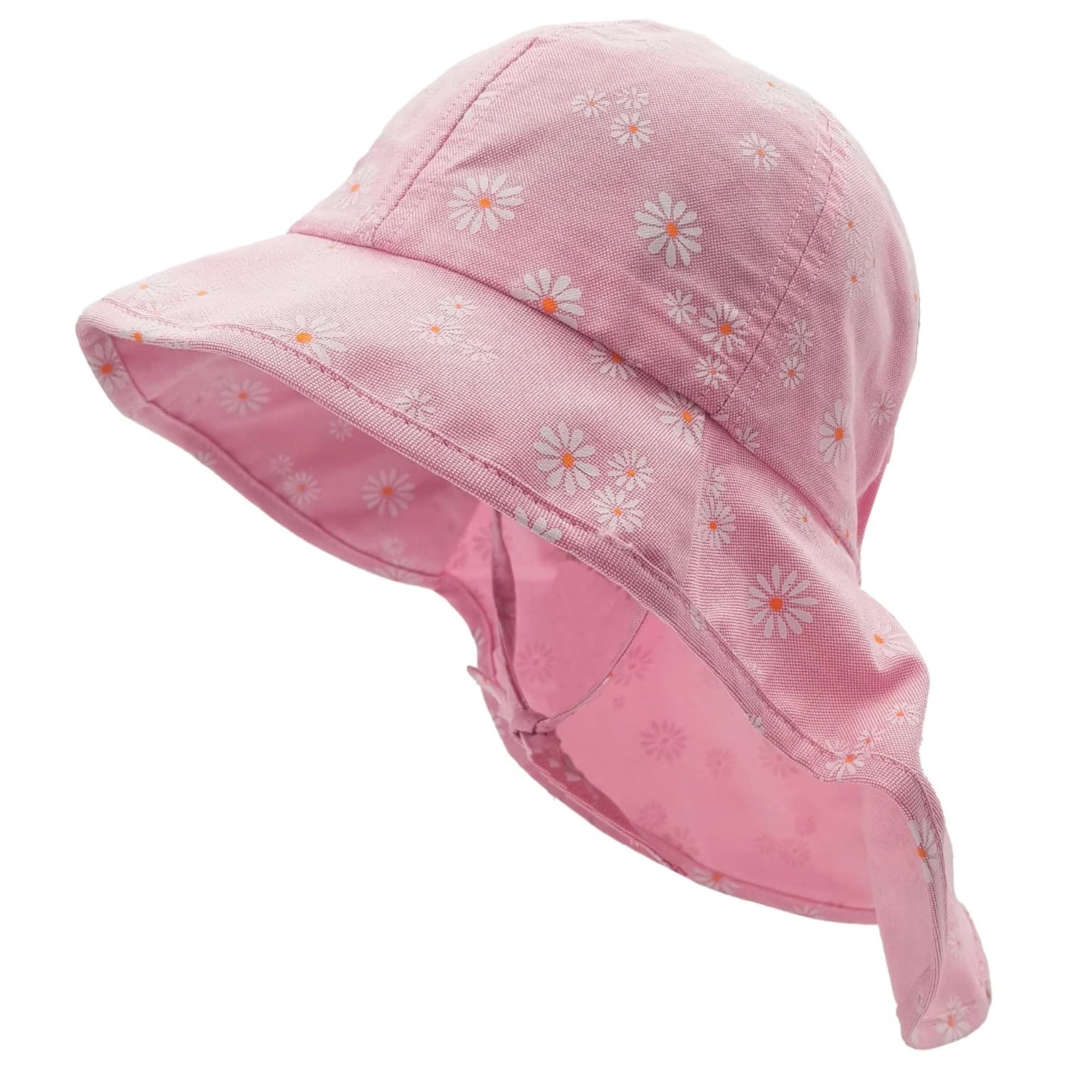 Детска шапка с козирка Maximo Kids' Mini Girl Frill Neck Protector Tie Hat - Blassrosa