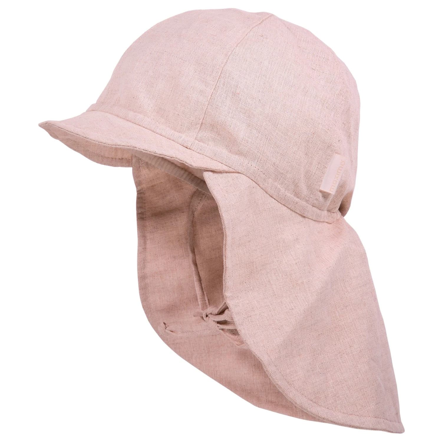 Детска шапка с козирка maximo Kids' Mini Neck Protector Hat Plain, Tie, Lining Cap - Beigemeliert