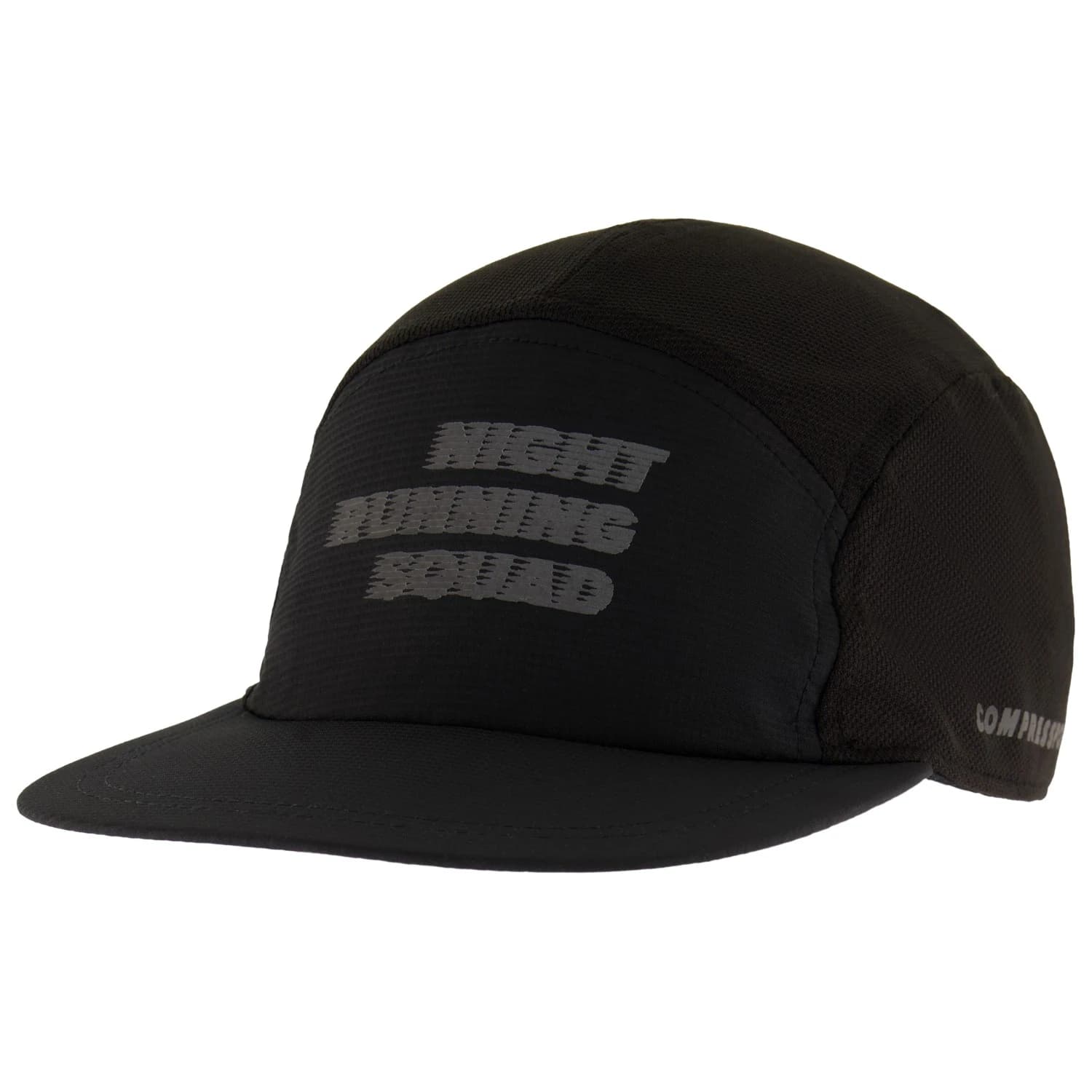 Шапка с козирка Compressport 5 Panel Cap Night Running Squad Cap - Black