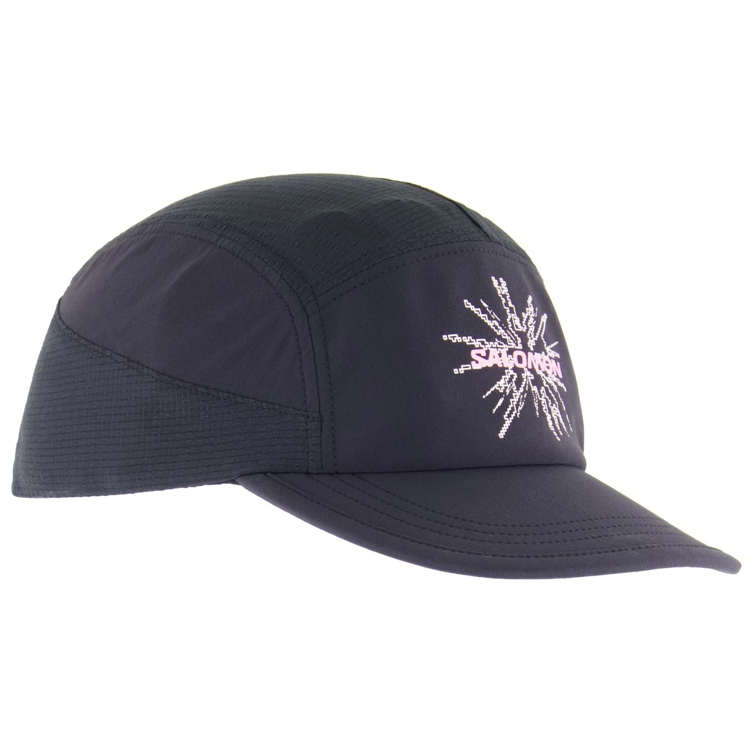 Шапка с козирка Salomon Sense Aero Cap GFX Cap - Deep Black / Pink Frosting