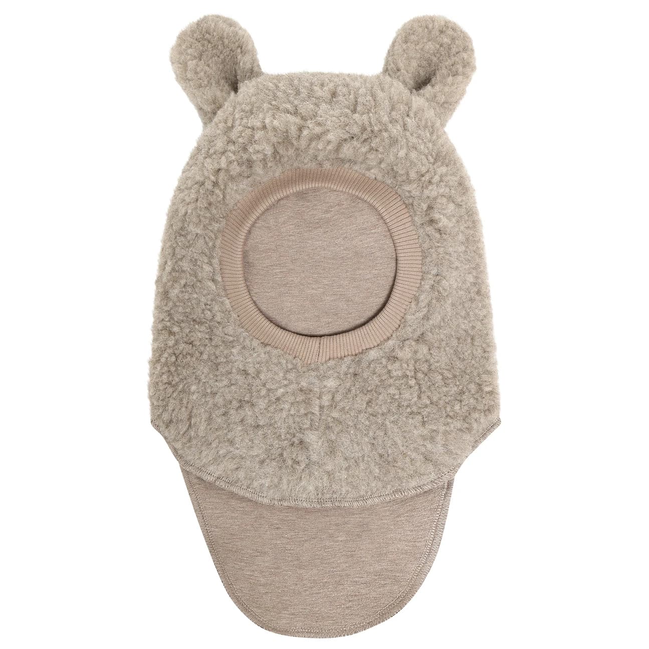 Детска зимна шапка (beanie) Huttelihut Kid's Balaclava Ears Long Wool Teddy Balaclava - Camel Melange